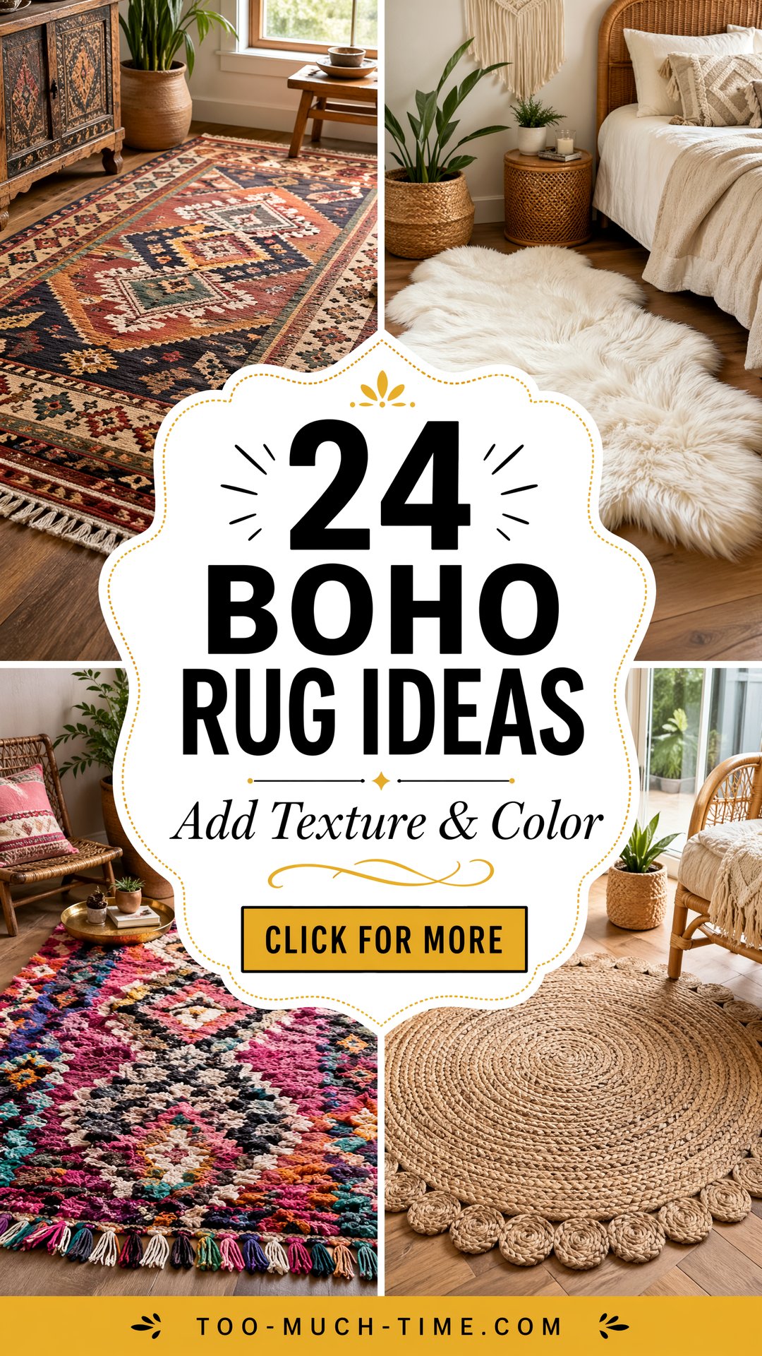 24 Boho Rug Ideas to Add Texture and Color to Rooms - 24 Boho Rug Ideas to Add Texture and Color to Rooms