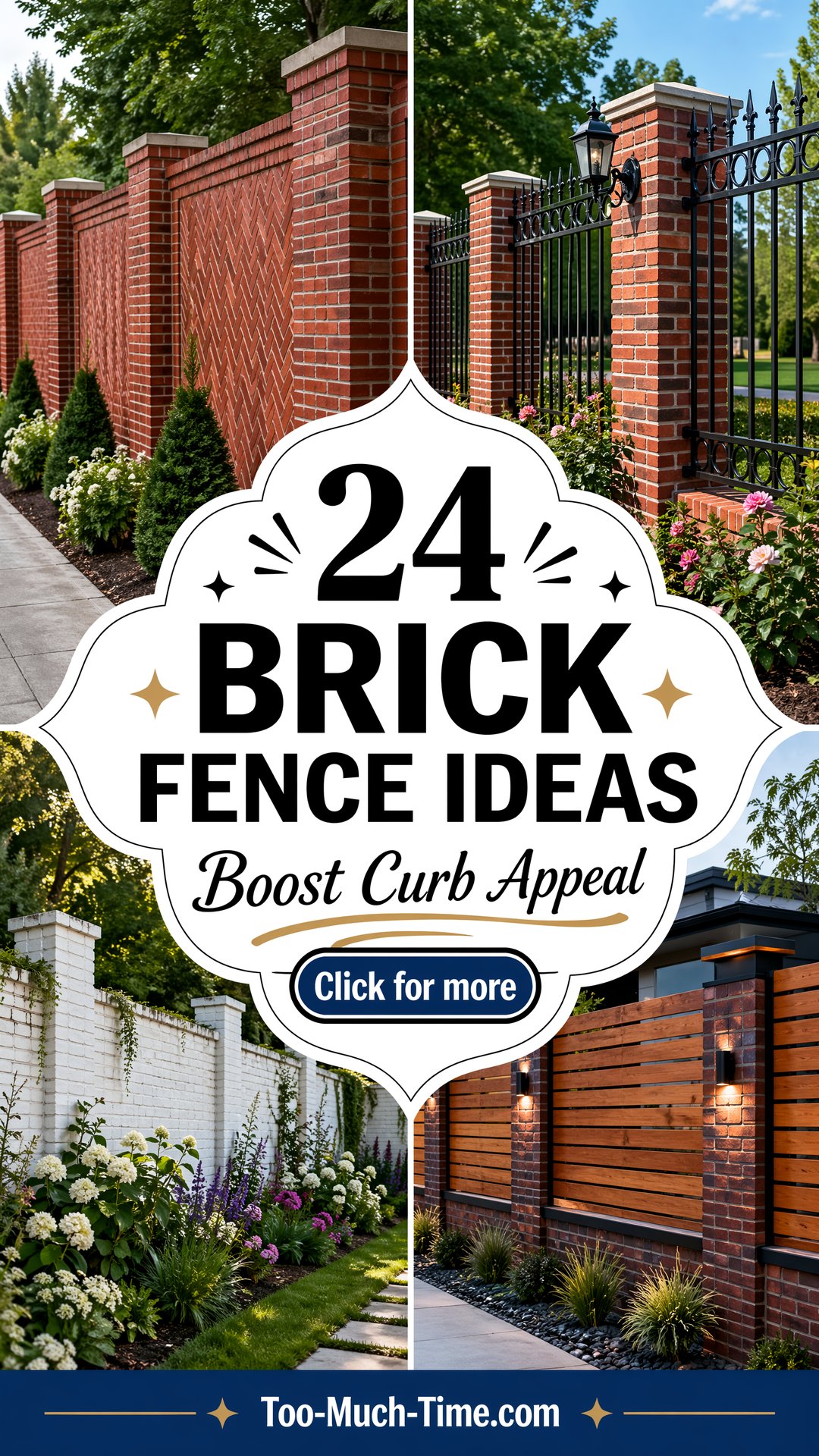 24 Brick Fence Ideas to Boost Curb Appeal and Privacy - 24 Brick Fence Ideas to Boost Curb Appeal and Privacy