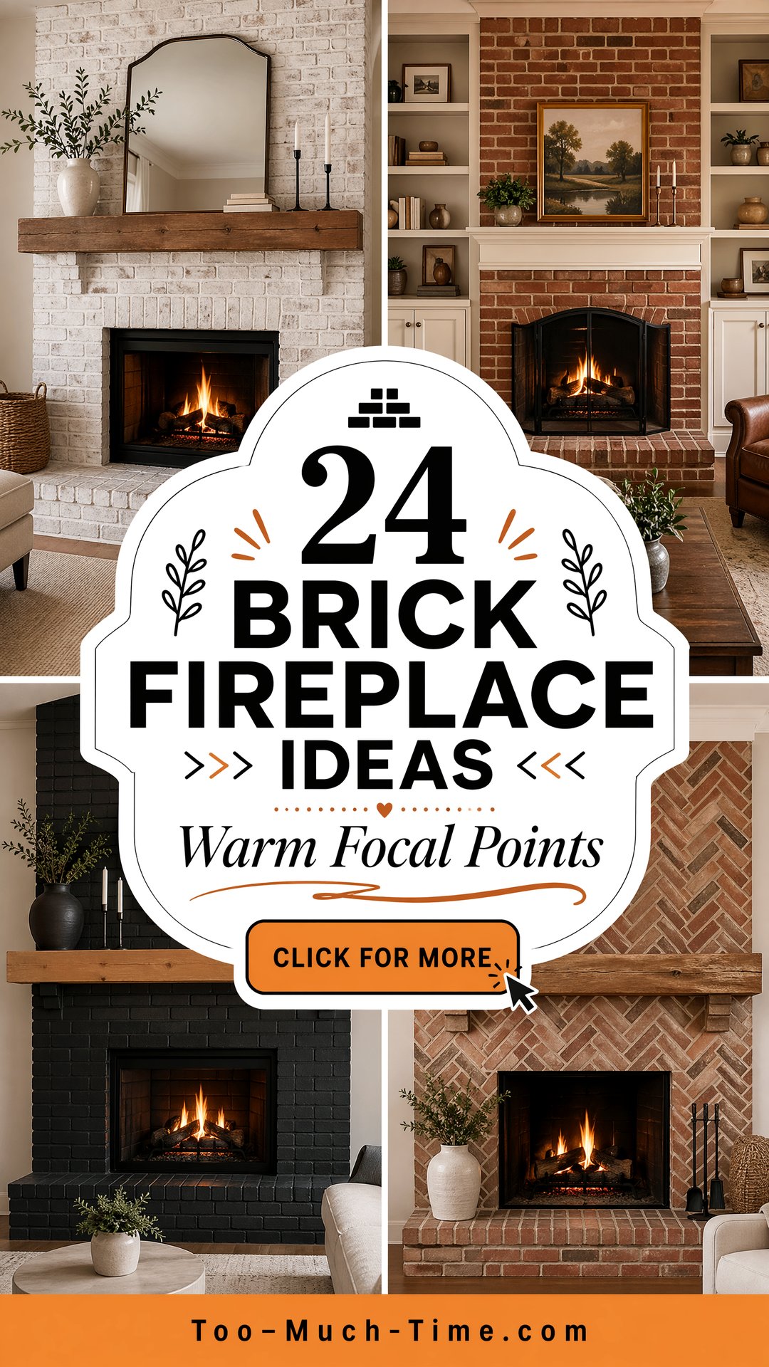 24 Brick Fireplace Ideas to Create Warm Focal Point - 24 Brick Fireplace Ideas to Create Warm Focal Point