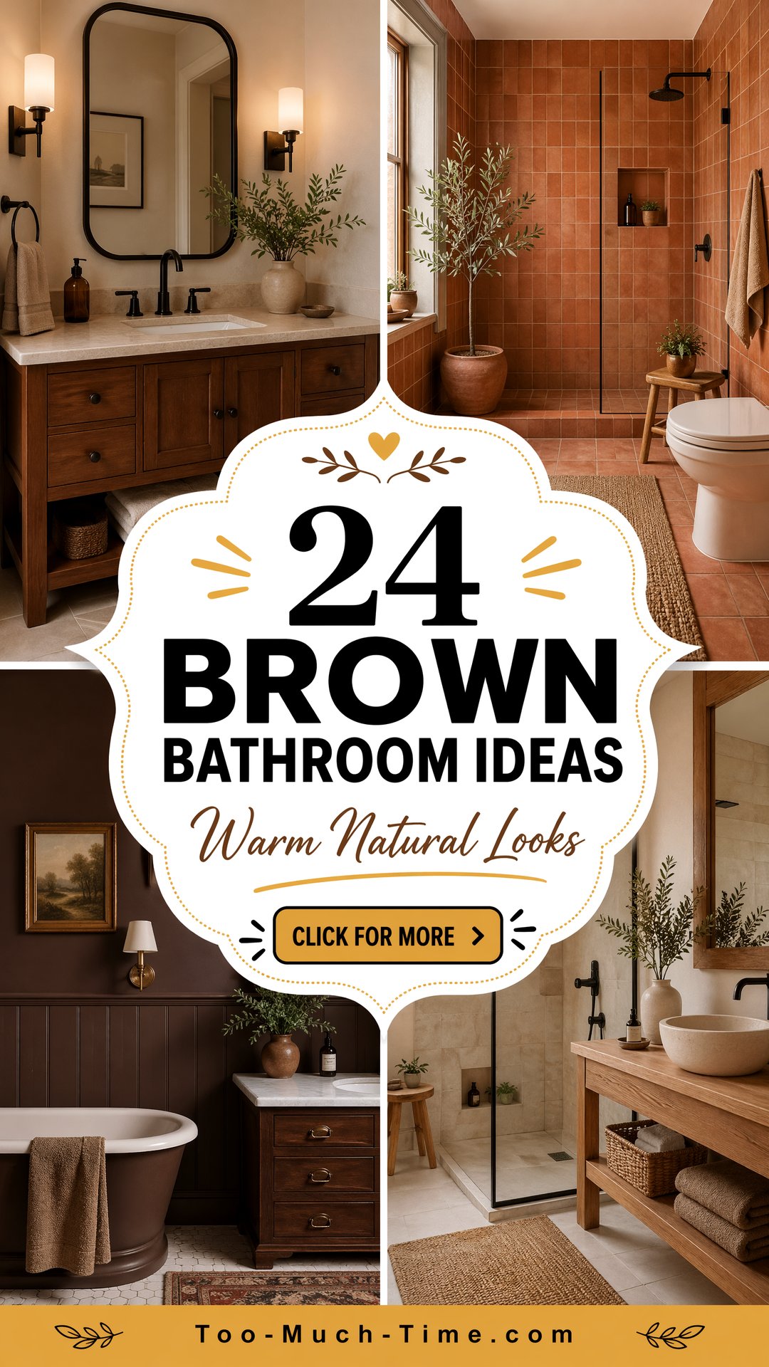 24 Brown Bathroom Ideas for Warm Natural Look Today - 24 Brown Bathroom Ideas for Warm, Natural Look Today
