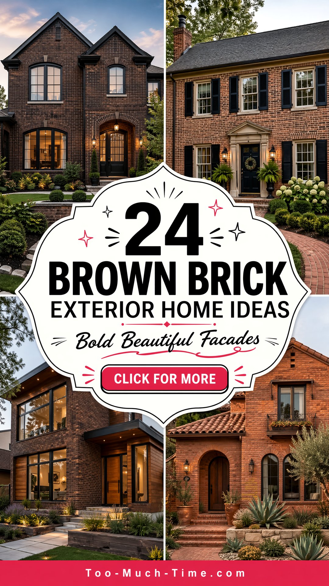 24 Brown Brick Exterior Home Ideas for Bold Facades - 24 Brown Brick Exterior Home Ideas for Bold Facades