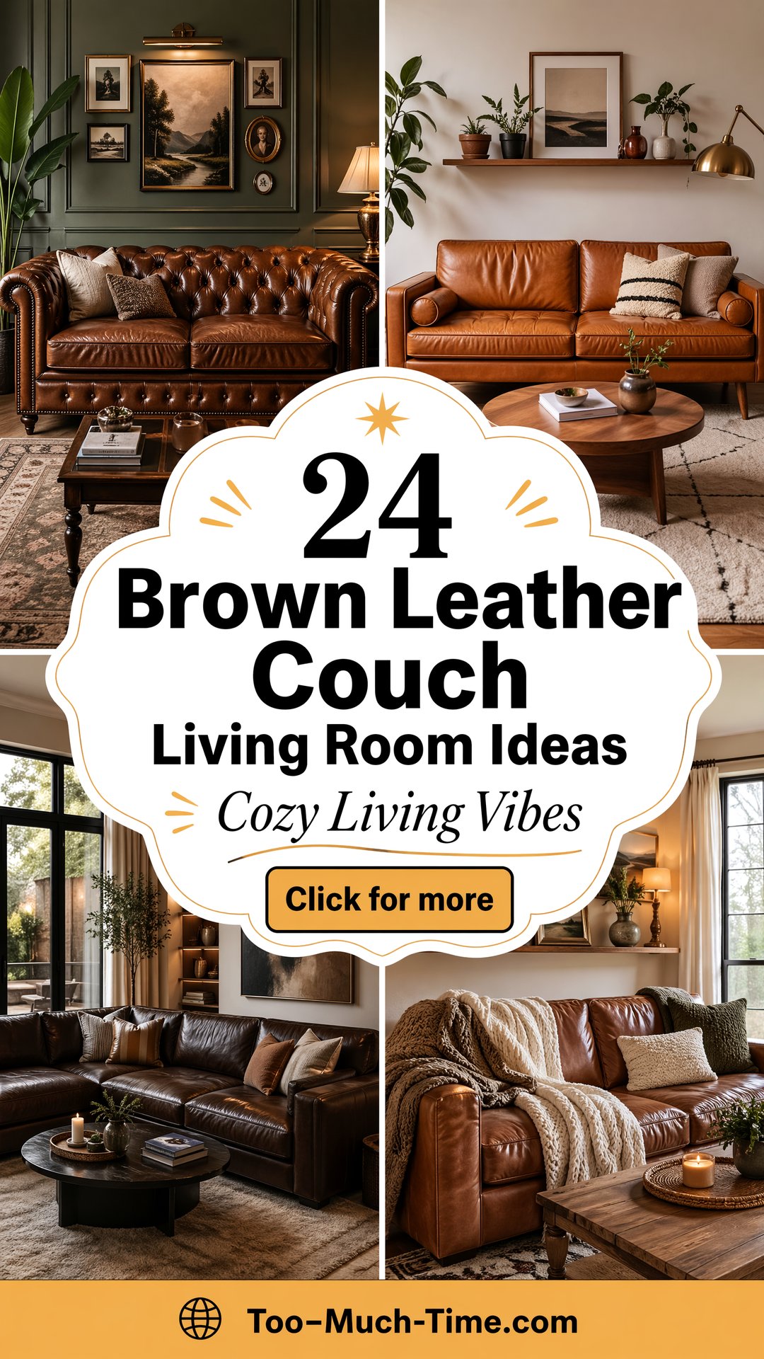 24 Brown Leather Couch Living Room Ideas for Cozy Rooms - 24 Brown Leather Couch Living Room Ideas for Cozy Rooms