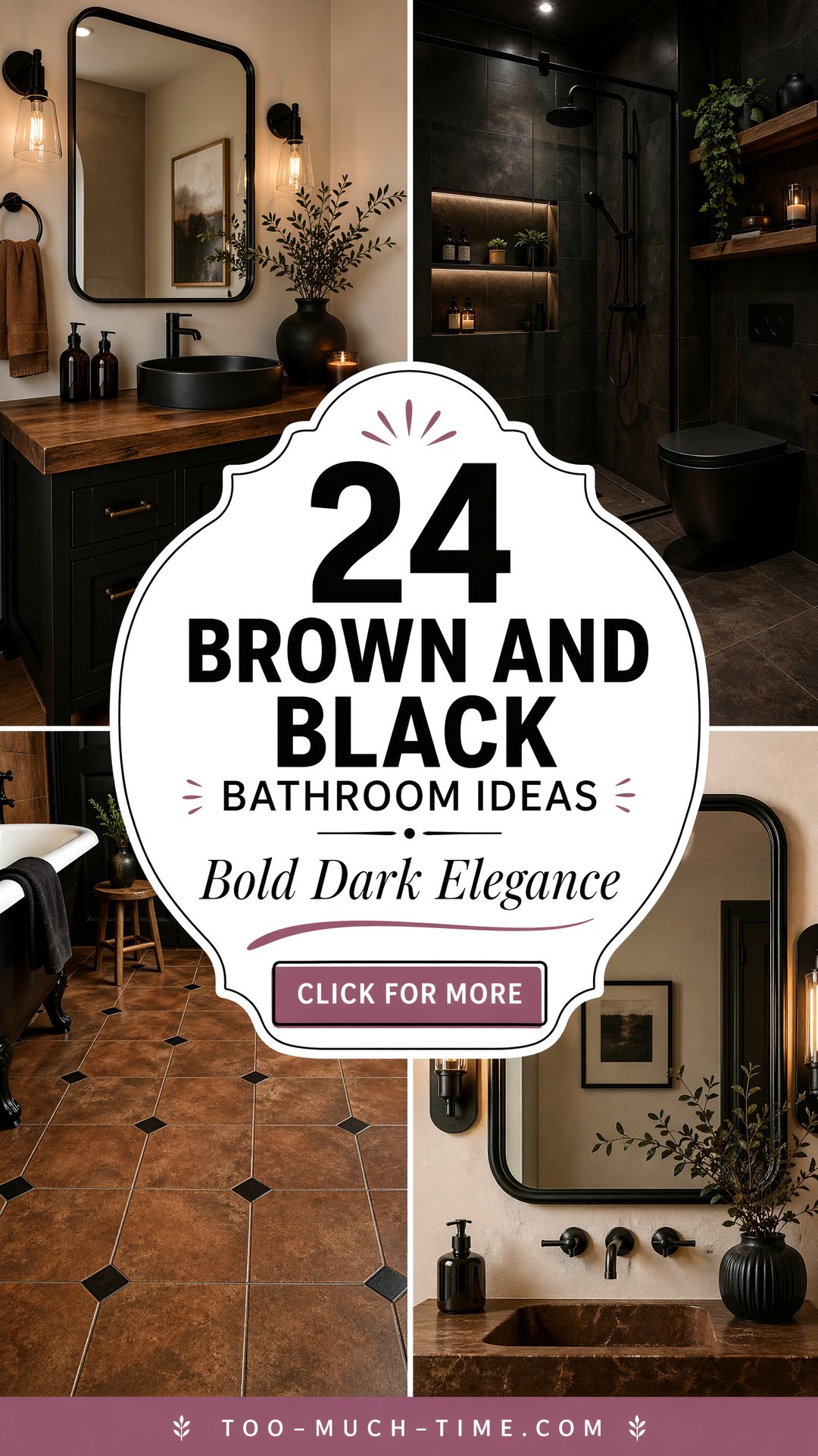 24 Brown and Black Bathroom Ideas for Bold Style Today - 24 Brown and Black Bathroom Ideas for Bold Style Today