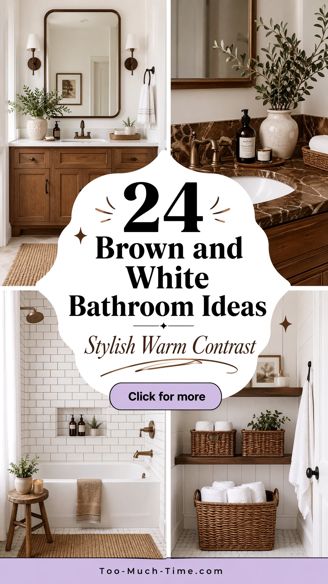 24 Brown and White Bathroom Ideas for Stylish Spaces - 24 Brown and White Bathroom Ideas for Stylish Spaces