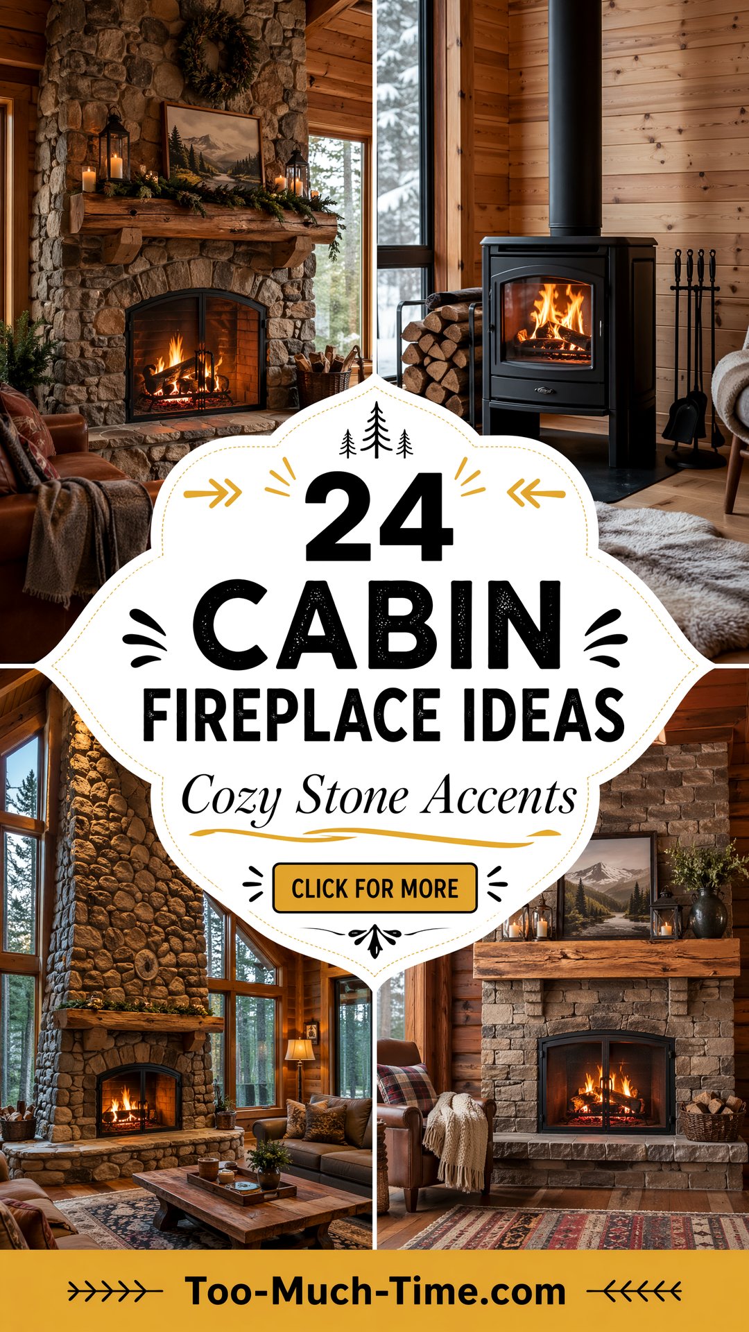 24 Cabin Fireplace Ideas Cozy Stone Accents for Warmth - 24 Cabin Fireplace Ideas: Cozy Stone Accents for Warmth