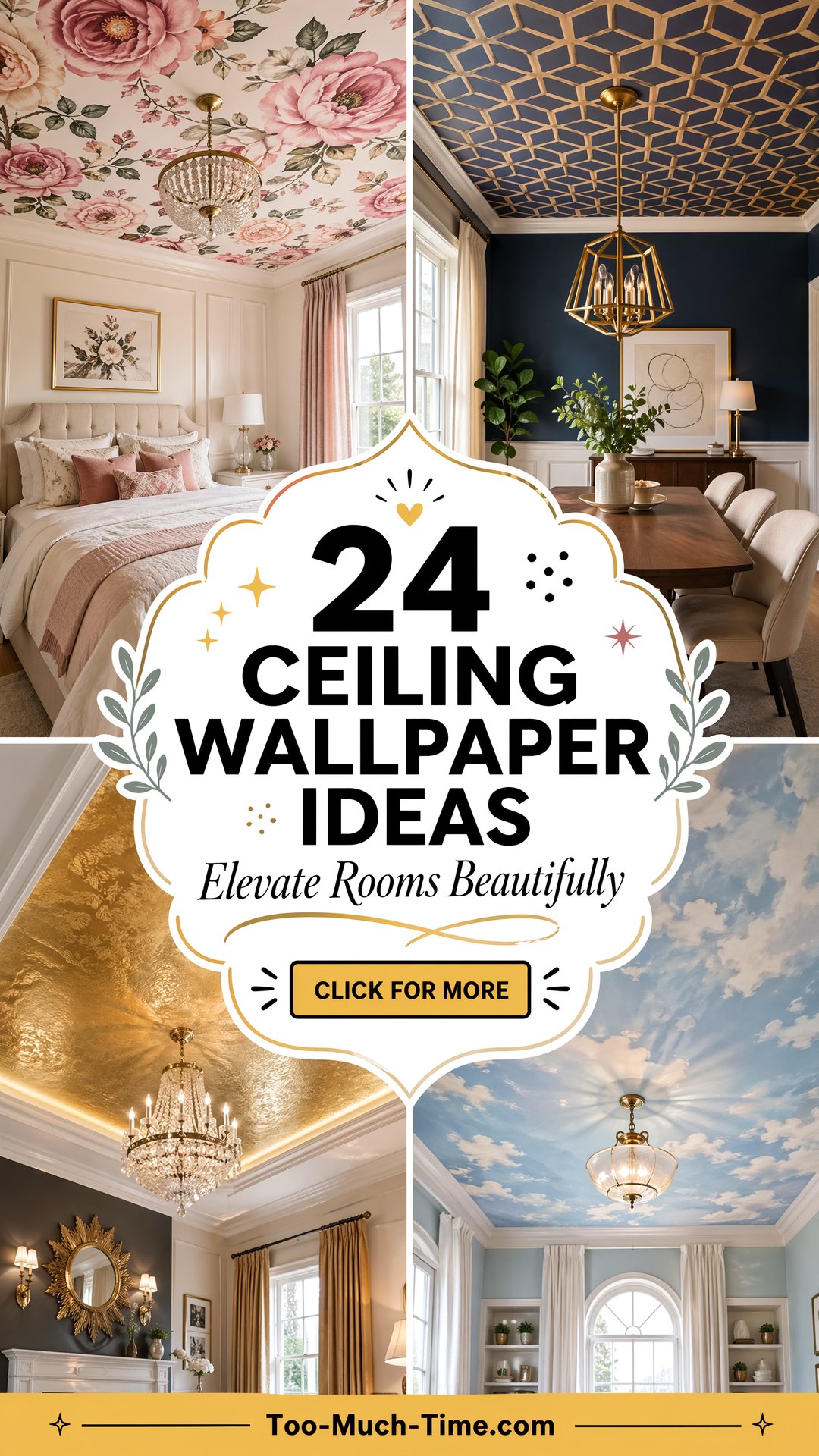 24 Ceiling Wallpaper Ideas to Elevate Rooms Beautifully - 24 Ceiling Wallpaper Ideas to Elevate Rooms Beautifully