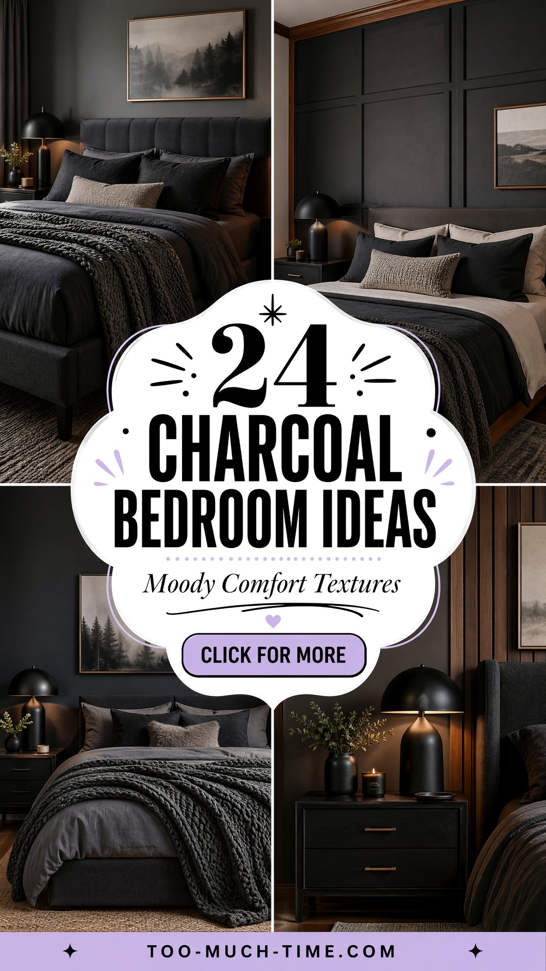 24 Charcoal Bedroom Ideas for Moody Comfort and Texture - 24 Charcoal Bedroom Ideas for Moody Comfort and Texture