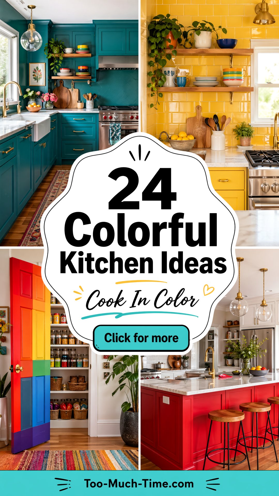 24 Colorful Kitchen Ideas to Brighten Daily Cooking - 24 Colorful Kitchen Ideas to Brighten Daily Cooking