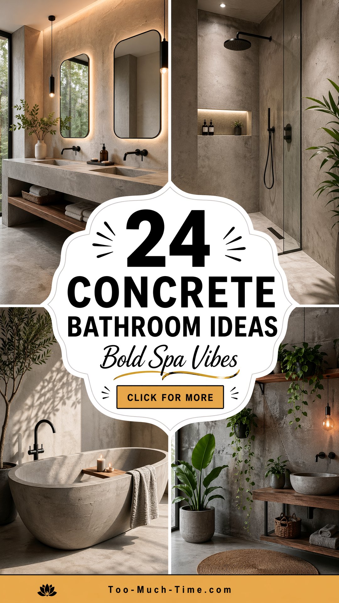 24 Concrete Bathroom Ideas for Bold Spa-like Vibes - 24 Concrete Bathroom Ideas for Bold Spa-like Vibes