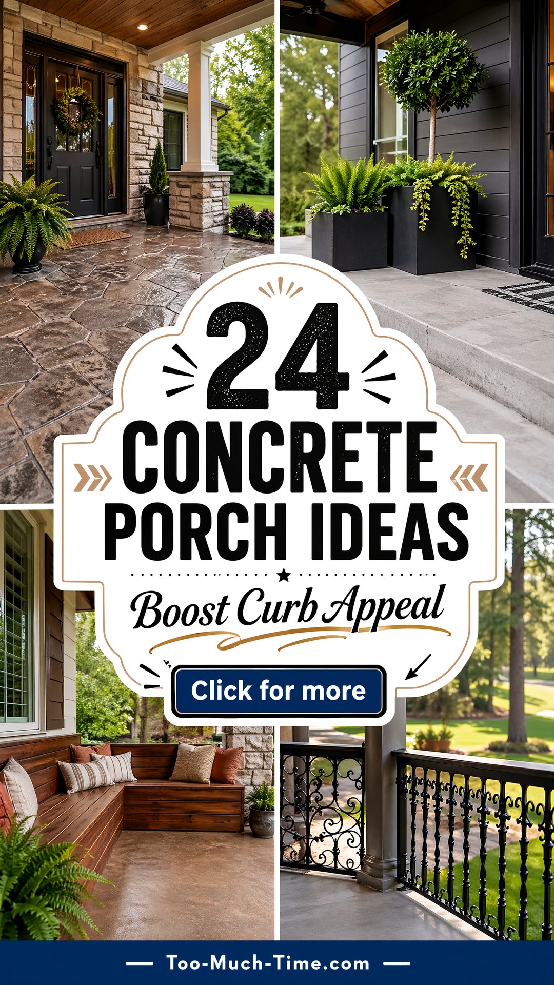 24 Concrete Porch Ideas to Refresh Curb Appeal Easily - 24 Concrete Porch Ideas to Refresh Curb Appeal Easily