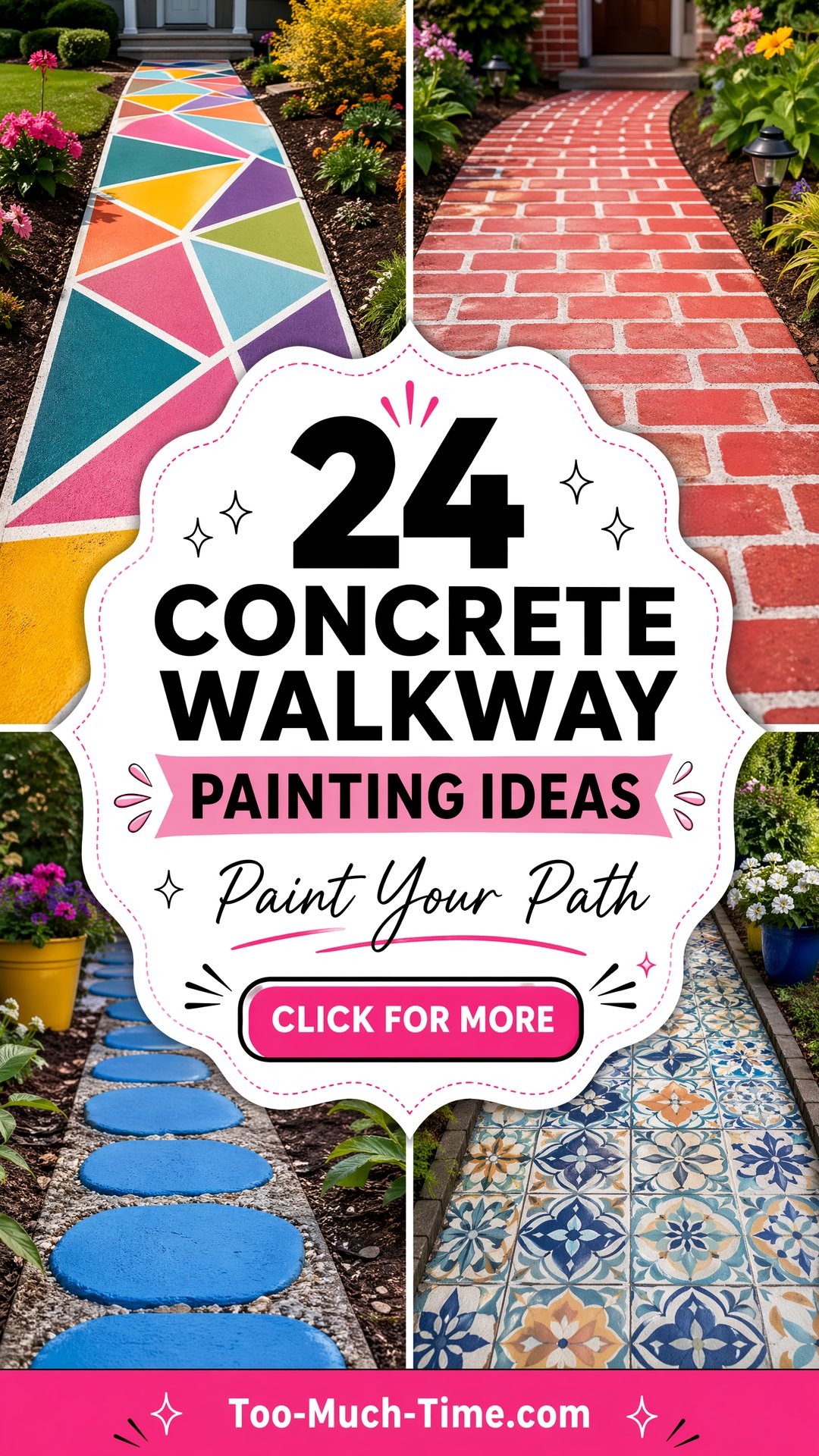 24 Concrete Walkway Painting Ideas to Add Color Variety - 24 Concrete Walkway Painting Ideas to Add Color Variety