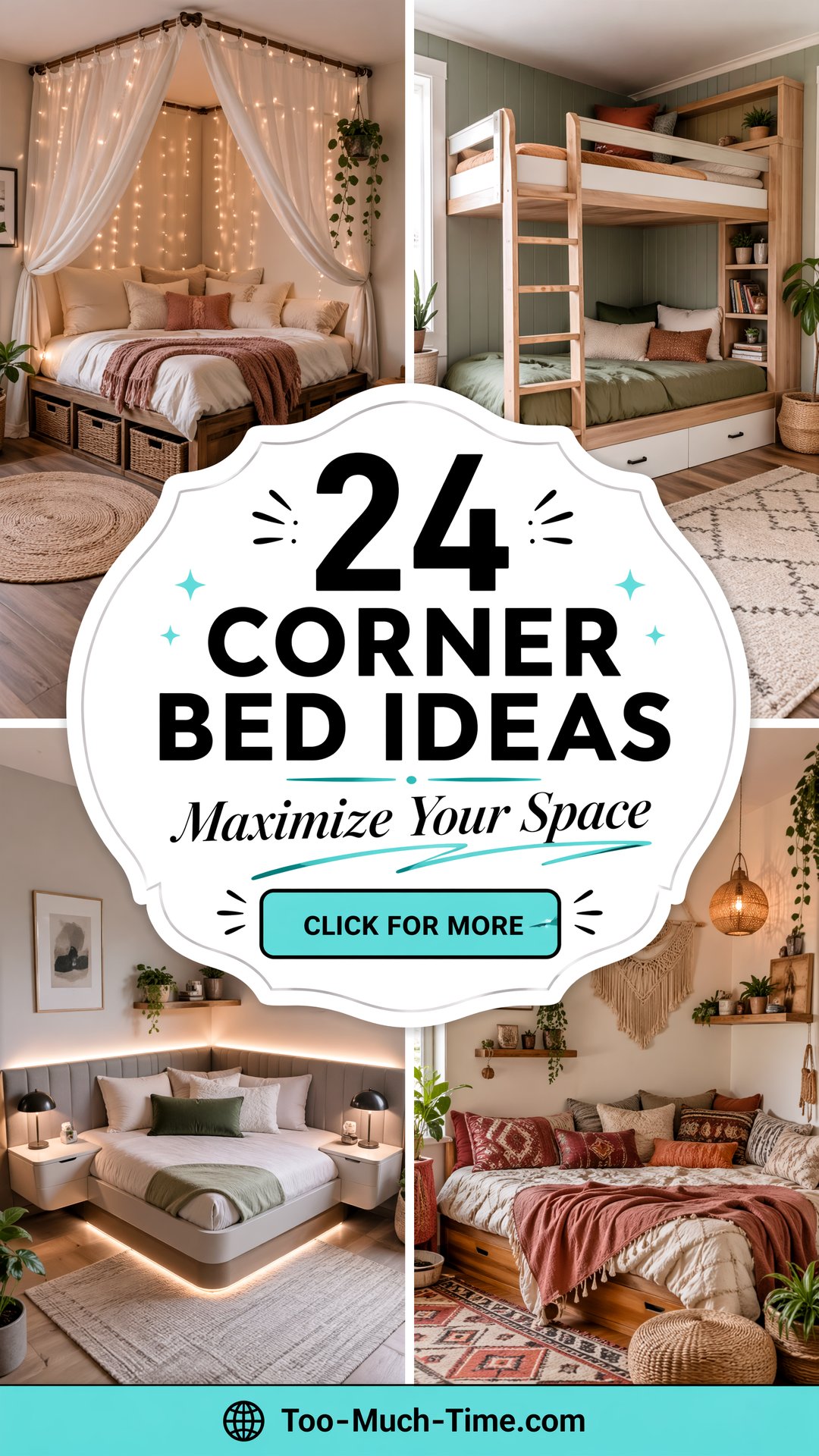 24 Corner Bed Ideas for Stylish Small Spaces and Chic - 24 Corner Bed Ideas for Stylish Small Spaces and Chic
