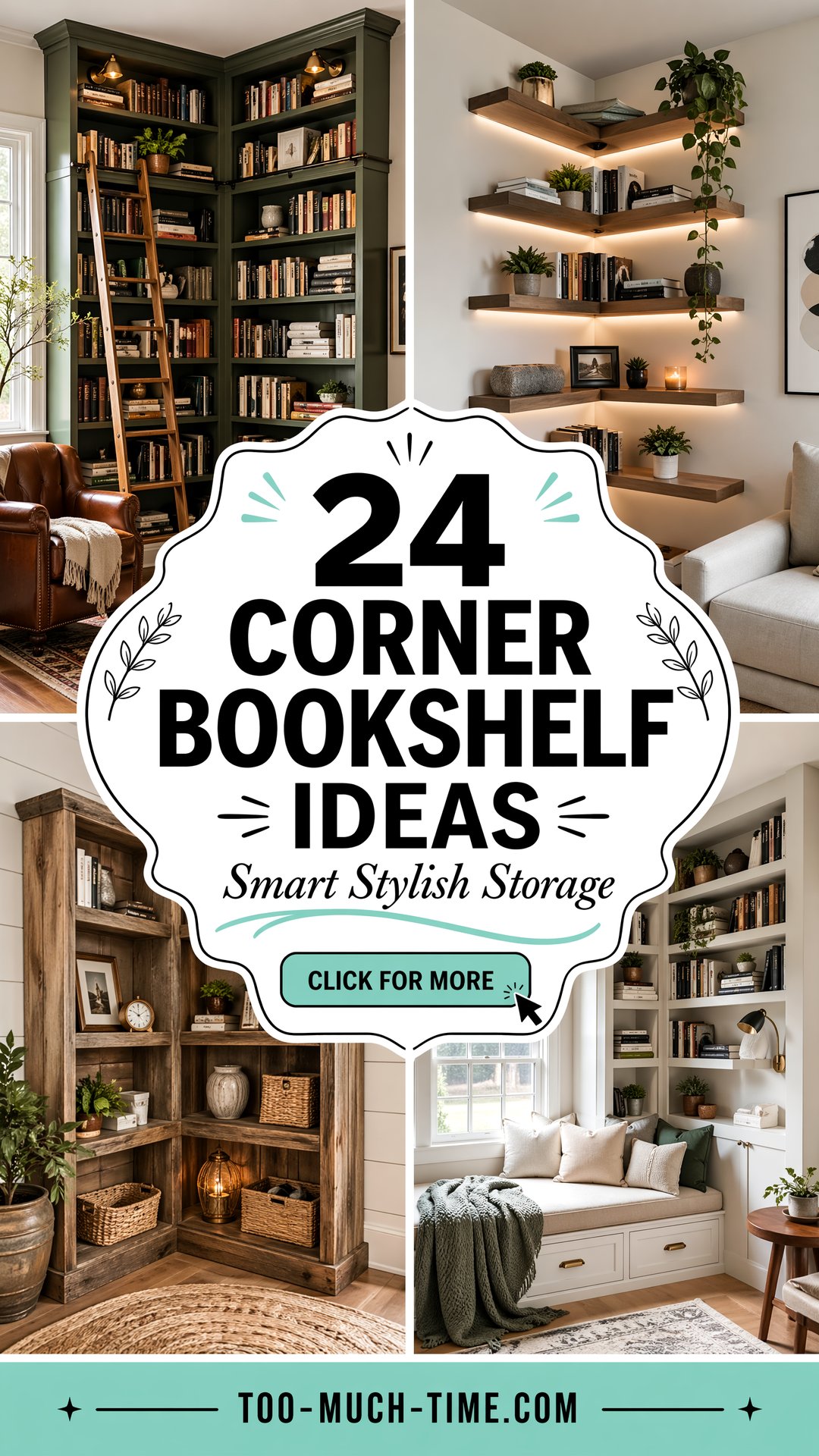24 Corner Bookshelf Ideas for Display and Storage Ideas - 24 Corner Bookshelf Ideas for Display and Storage Ideas