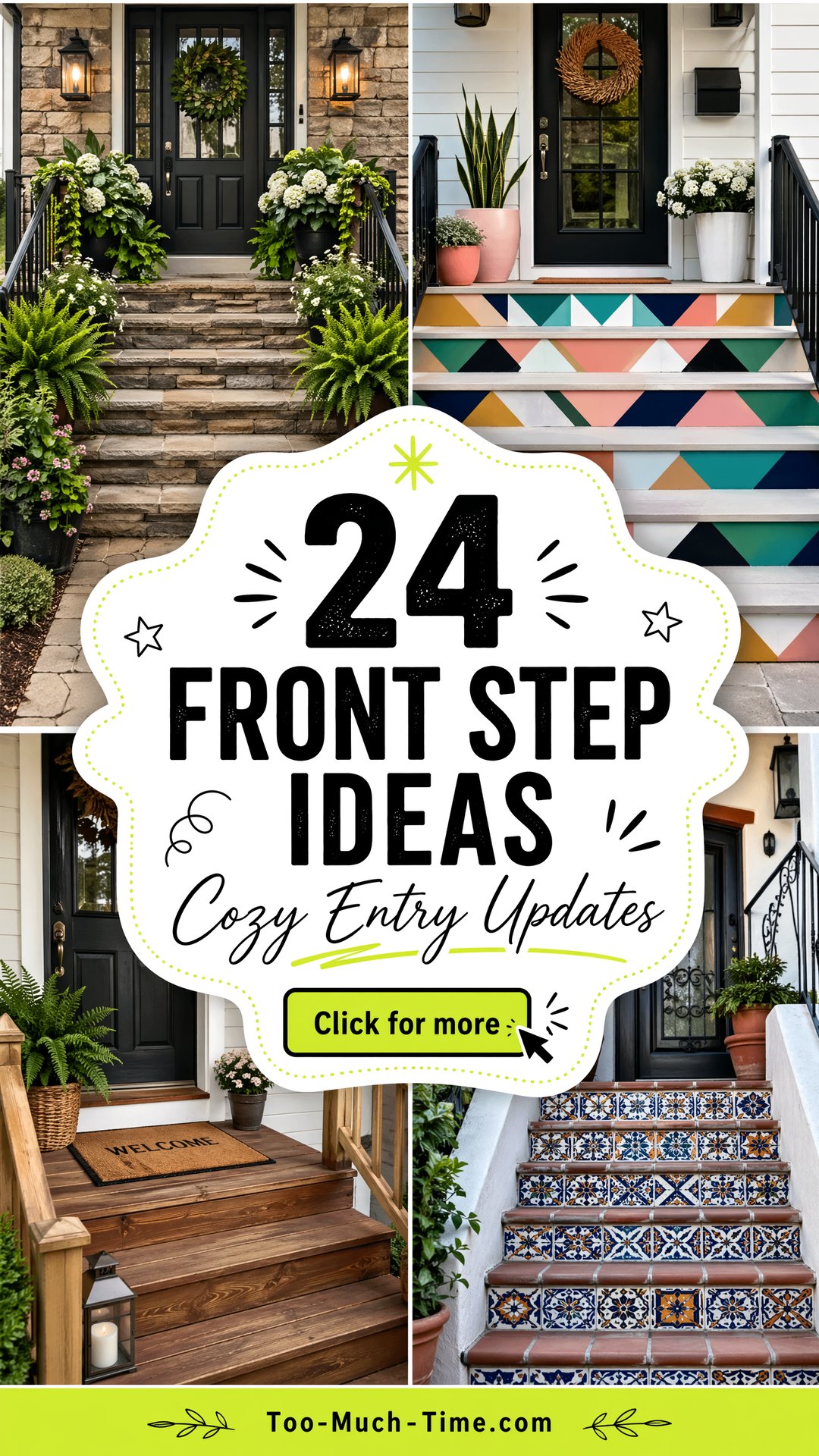 24 Cozy Updates with 24 Front Step Ideas for Your Entry - 24 Cozy Updates with 24 Front Step Ideas for Your Entry