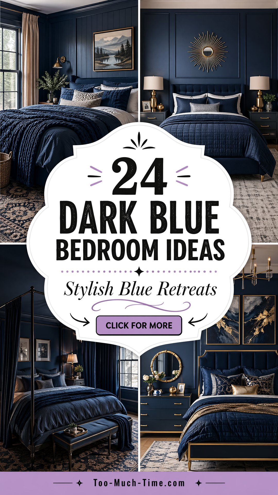 24 Dark Blue Bedroom Ideas for Interiors and Style Tips - 24 Dark Blue Bedroom Ideas for Interiors and Style Tips