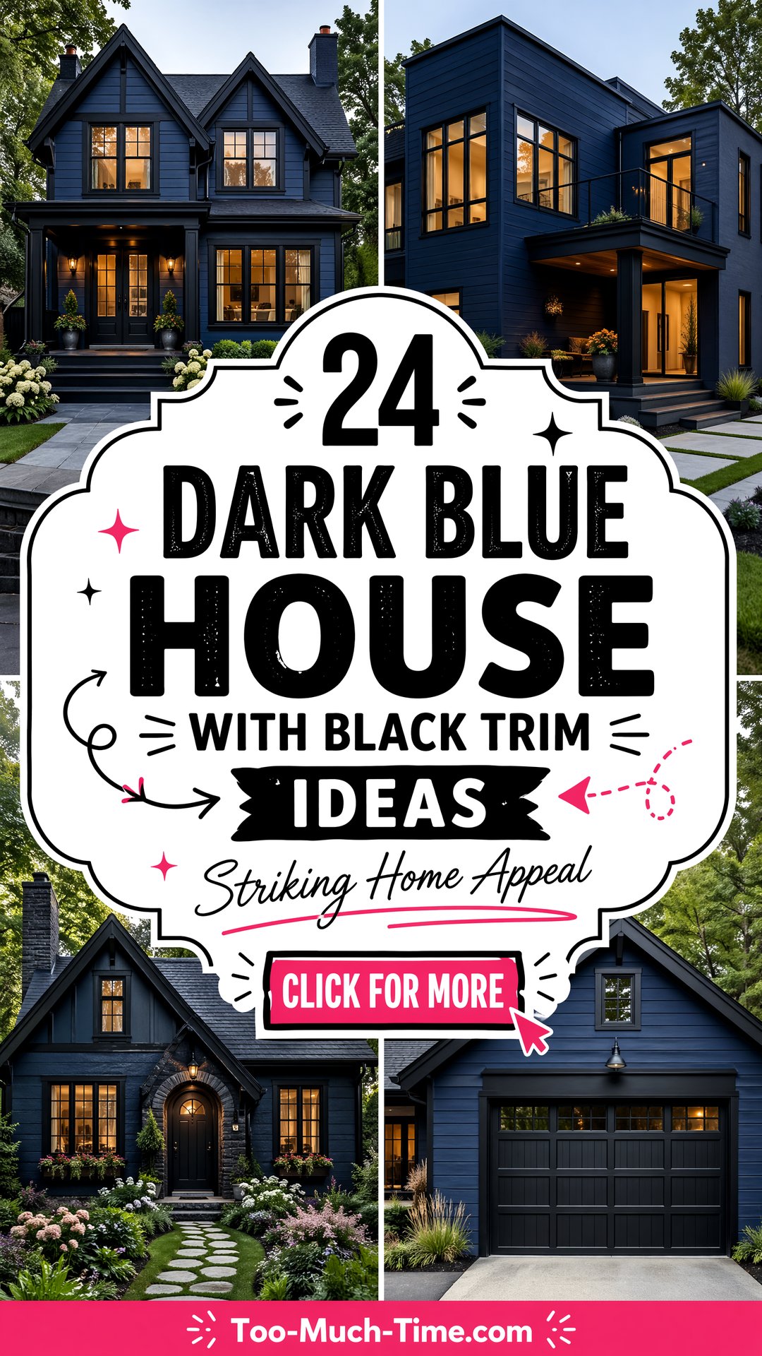 24 Dark Blue House with Black Trim Ideas for Appeal - 24 Dark Blue House with Black Trim Ideas for Appeal