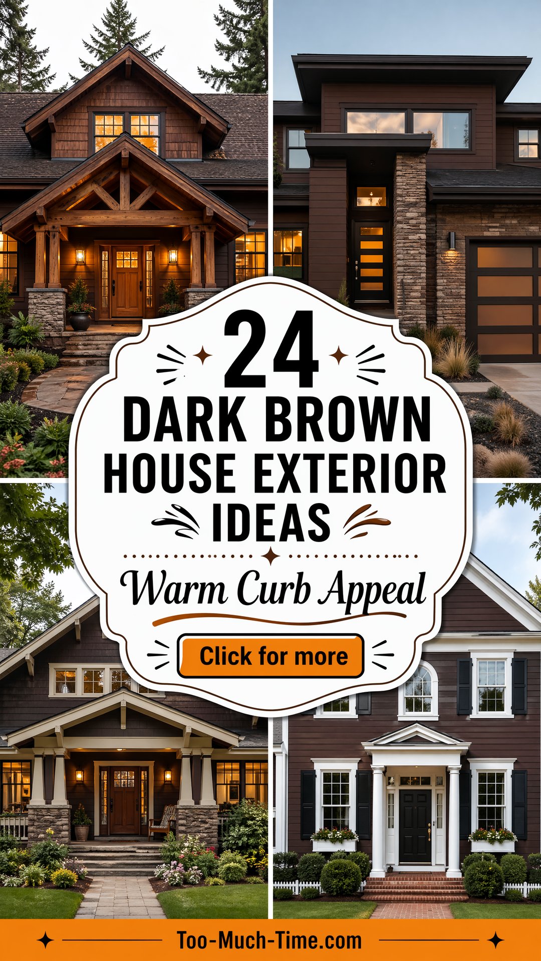 24 Dark Brown House Exterior Ideas for Warm Curb Appeal - 24 Dark Brown House Exterior Ideas for Warm Curb Appeal