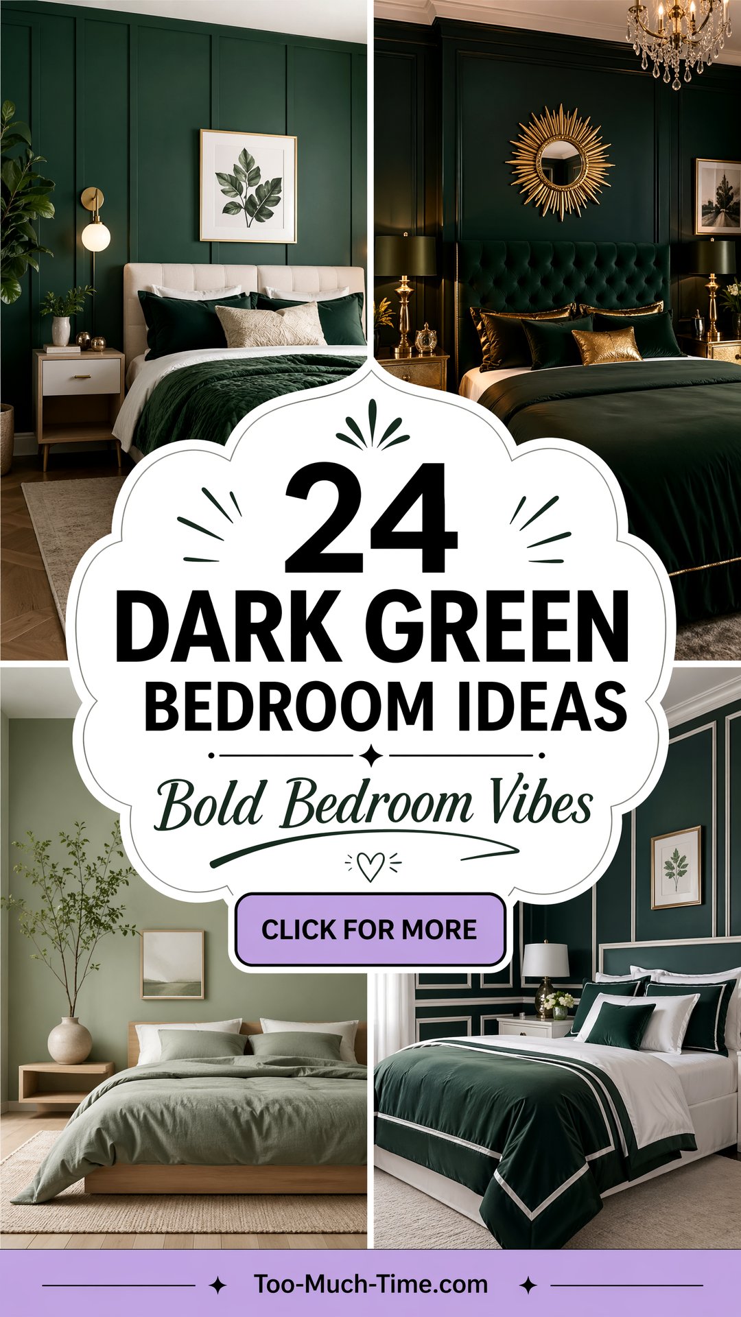 24 Dark Green Bedroom Ideas for Interiors and Style - 24 Dark Green Bedroom Ideas for Interiors and Style