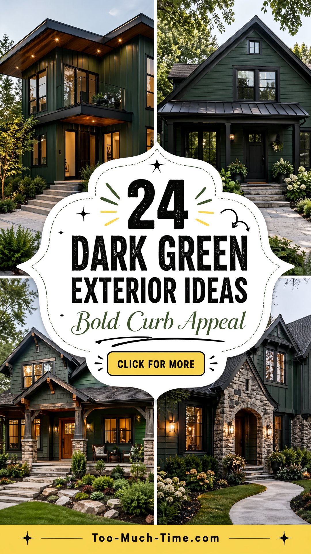 24 Dark Green Exterior Ideas for Bold Curb Appeal Today - 24 Dark Green Exterior Ideas for Bold Curb Appeal Today