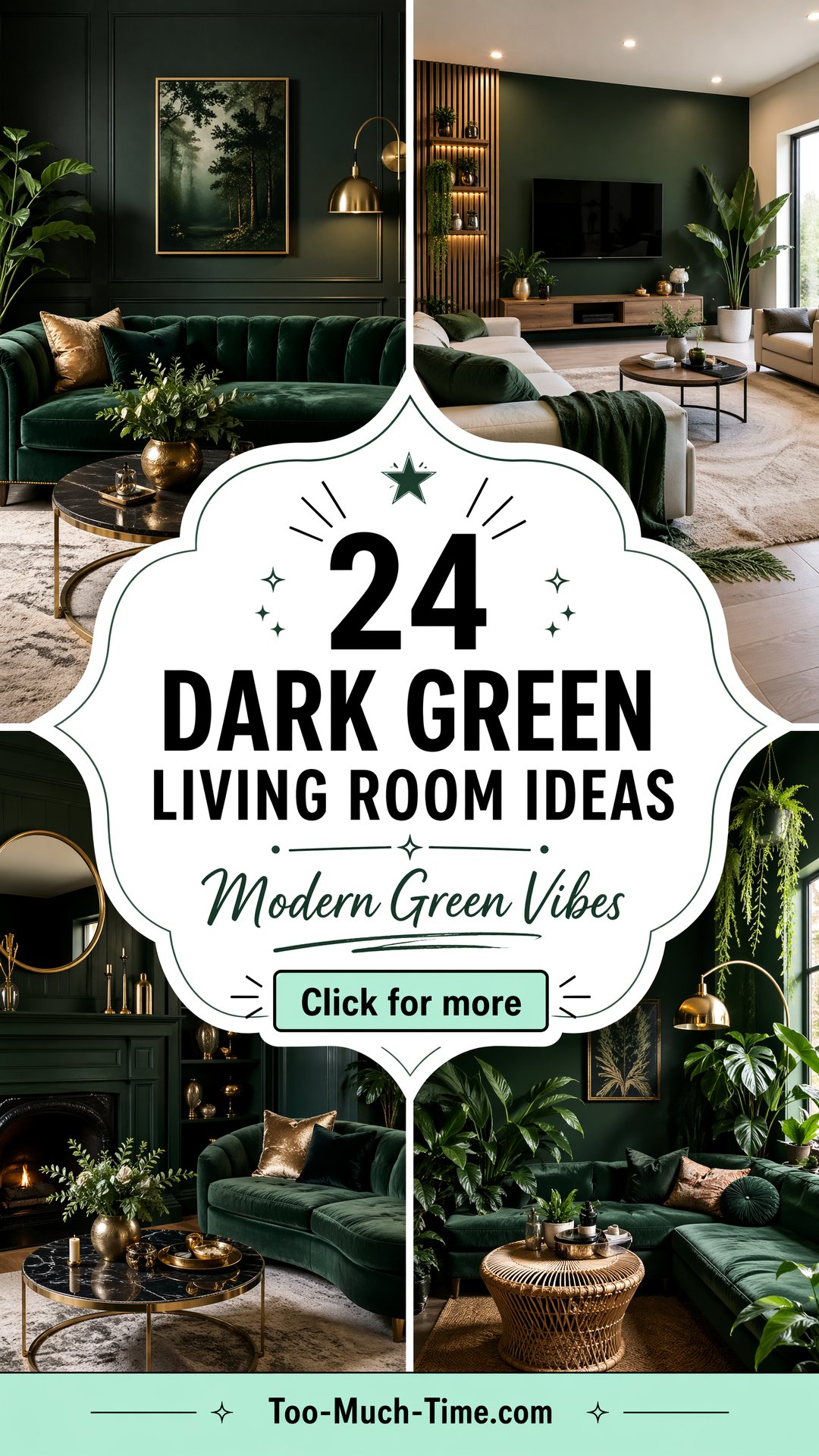 24 Dark Green Living Room Ideas for Modern Homes Today - 24 Dark Green Living Room Ideas for Modern Homes Today