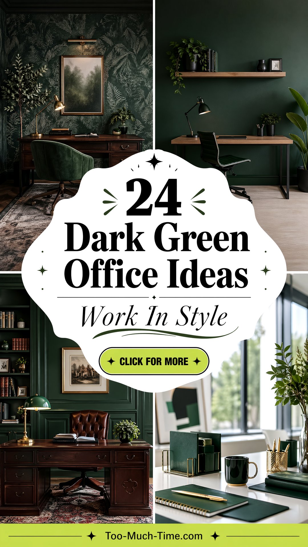 24 Dark Green Office Ideas and Inspiration for Home Use - 24 Dark Green Office Ideas and Inspiration for Home Use