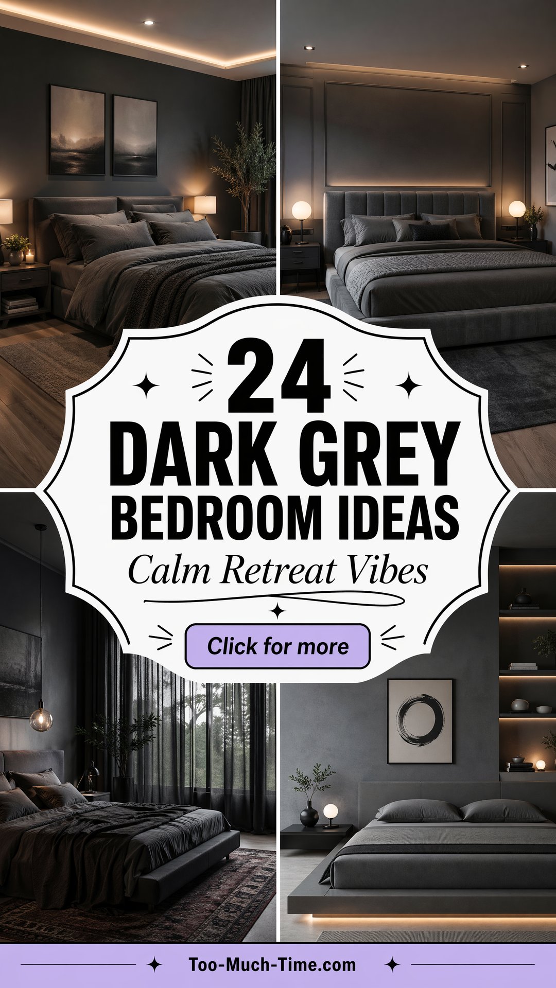 24 Dark Grey Bedroom Ideas to Create Calm Retreats - 24 Dark Grey Bedroom Ideas to Create Calm Retreats