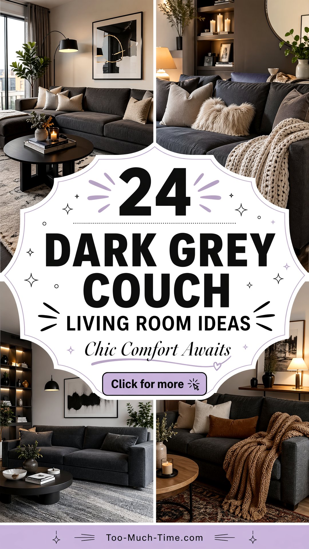24 Dark Grey Couch Living Room Ideas for Chic Comfort - 24 Dark Grey Couch Living Room Ideas for Chic Comfort