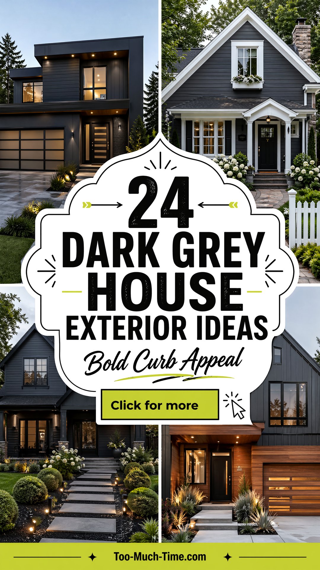 24 Dark Grey House Exterior Ideas for Curb Appeal Today - 24 Dark Grey House Exterior Ideas for Curb Appeal Today
