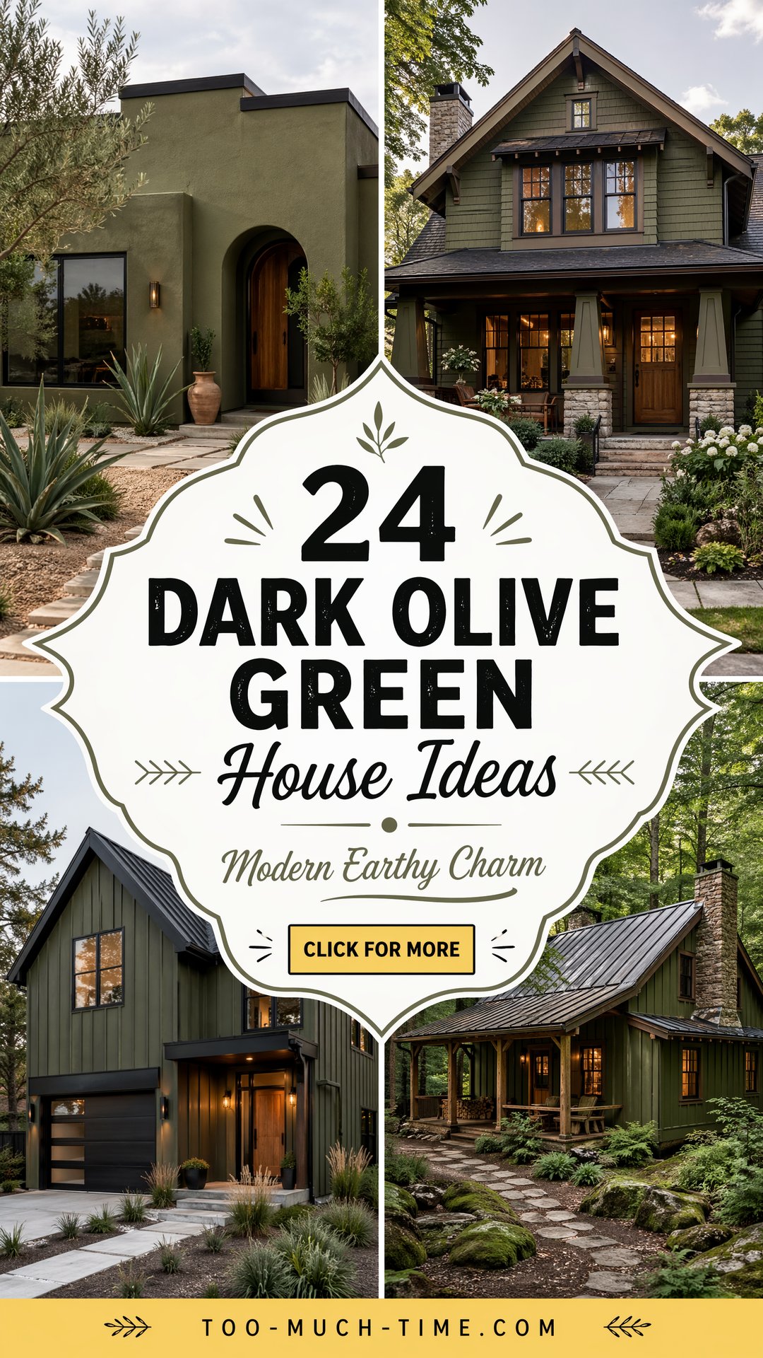 24 Dark Olive Green House Designs for Modern Appeal. - 24 Dark Olive Green House Designs for Modern Appeal.