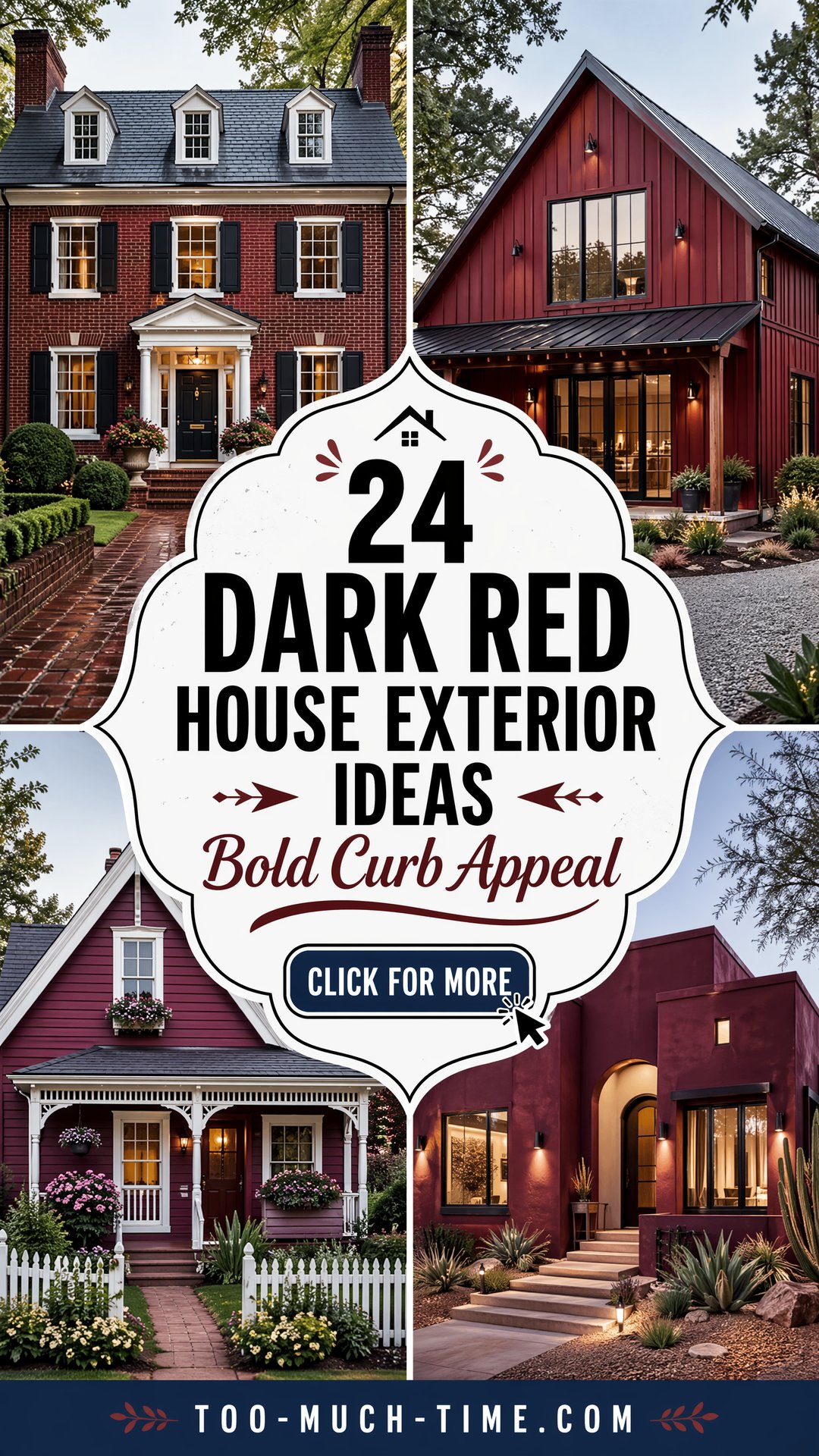 24 Dark Red House Exterior Ideas for Bold Curb Appeal - 24 Dark Red House Exterior Ideas for Bold Curb Appeal
