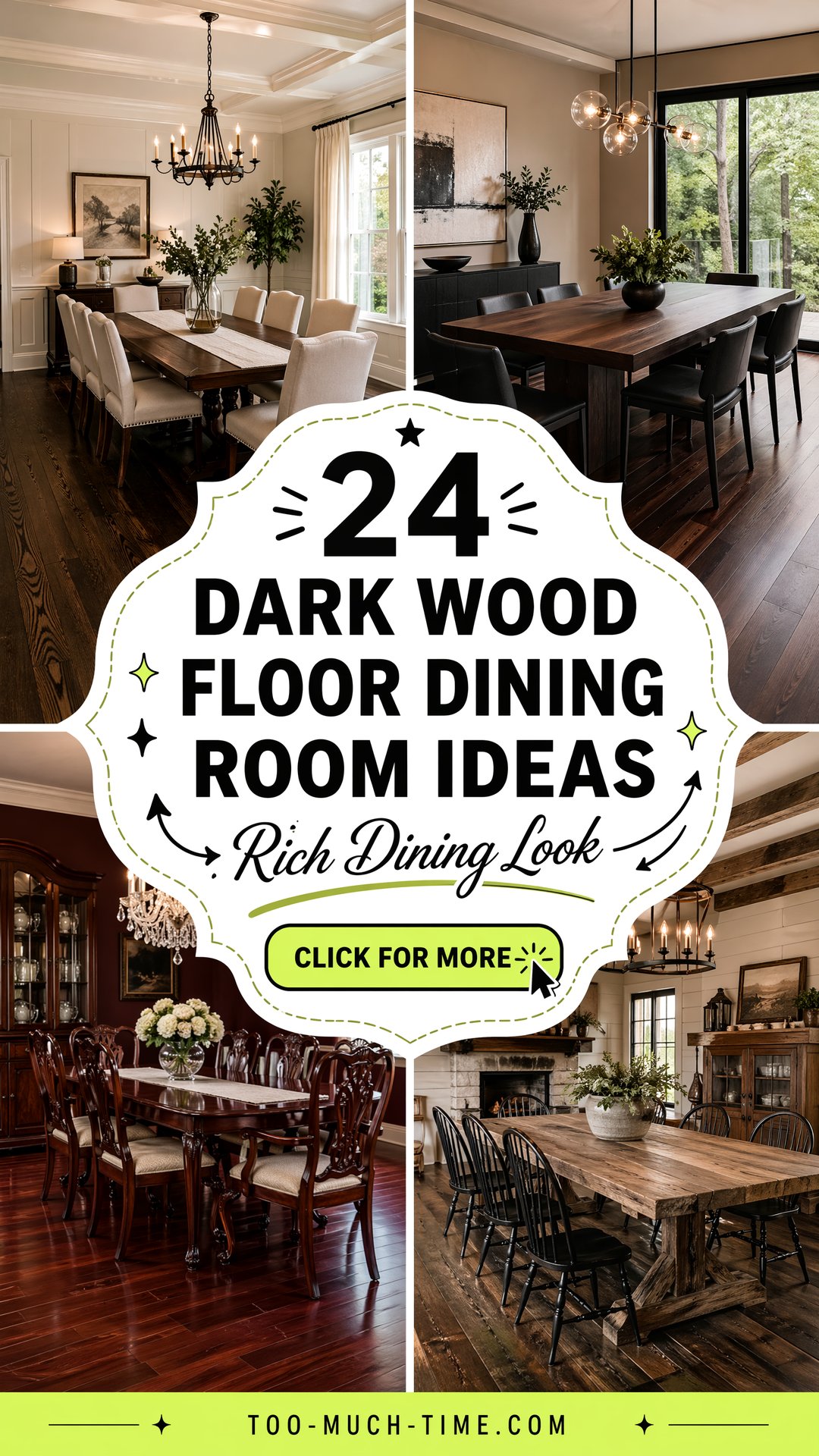 24 Dark Wood Floor Dining Room Ideas for a Rich Look. - 24 Dark Wood Floor Dining Room Ideas for a Rich Look.
