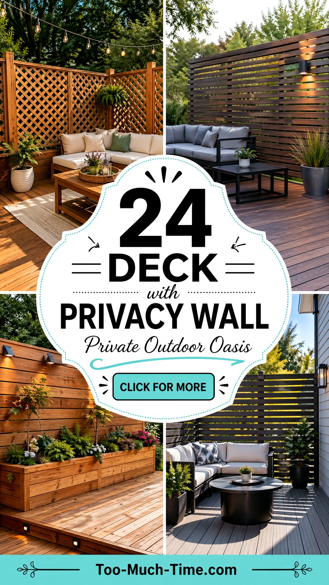 24 Deck with Privacy Wall for Private Outdoor Rooms - 24 Deck with Privacy Wall for Private Outdoor Rooms