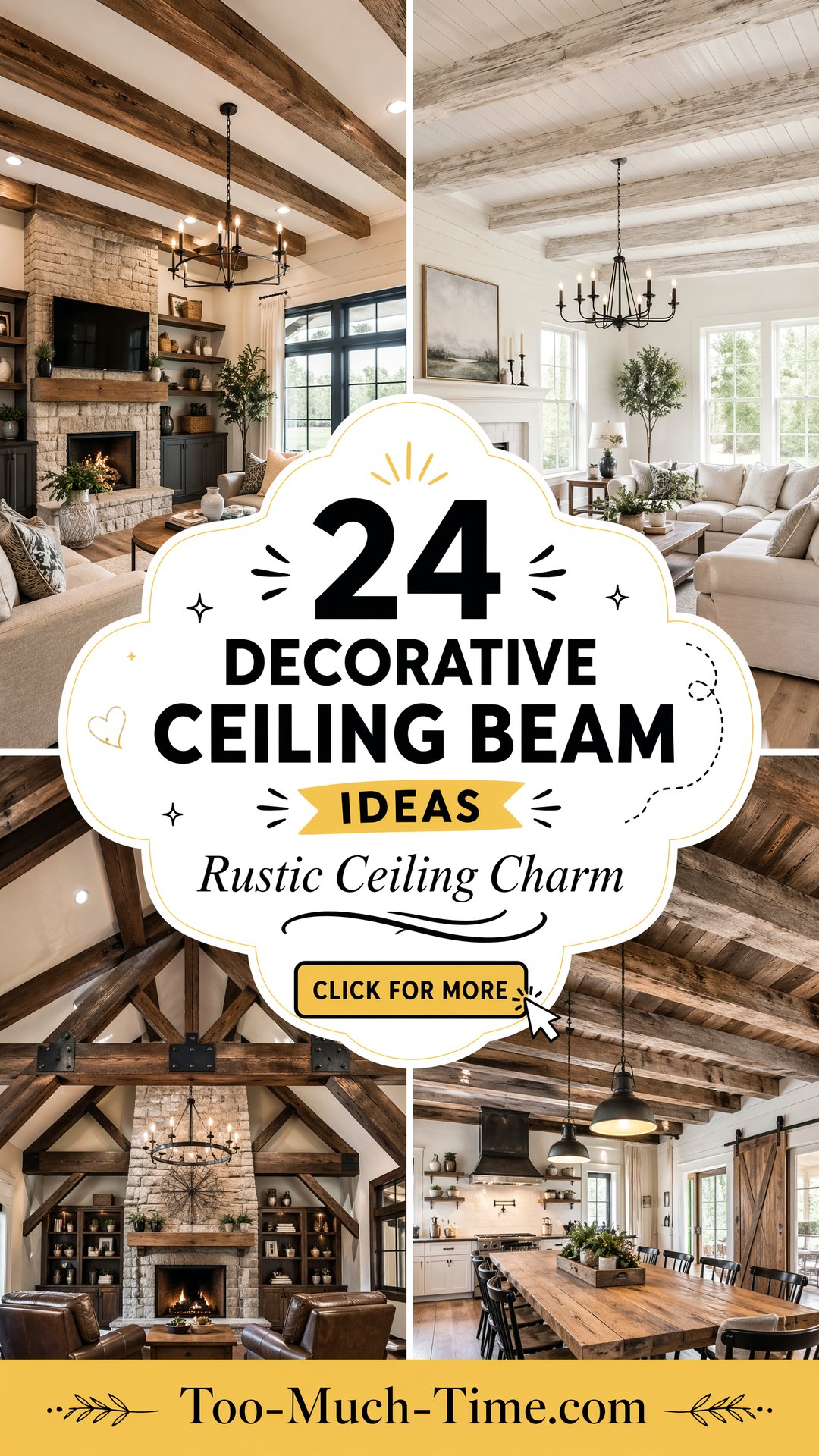 24 Decorative Ceiling Beam Ideas for Rustic Interiors - 24 Decorative Ceiling Beam Ideas for Rustic Interiors