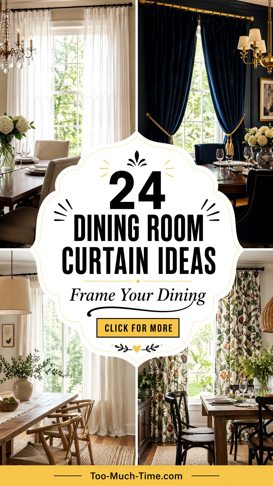 24 Dining Room Curtain Ideas Sheer Panels and Color - 24 Dining Room Curtain Ideas: Sheer Panels and Color