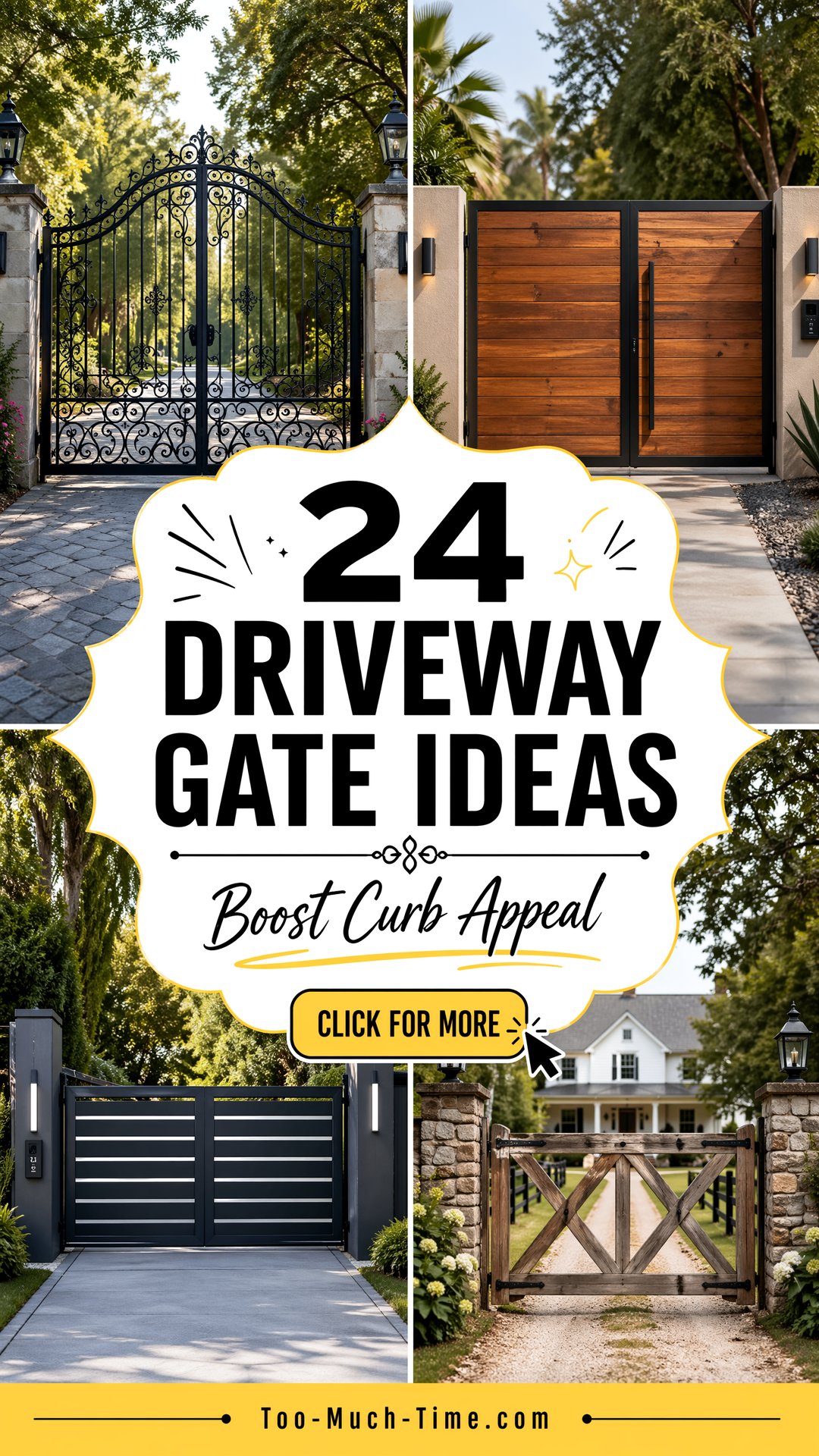 24 Driveway Gate Ideas to Boost Curb Appeal Today! - 24 Driveway Gate Ideas to Boost Curb Appeal Today!