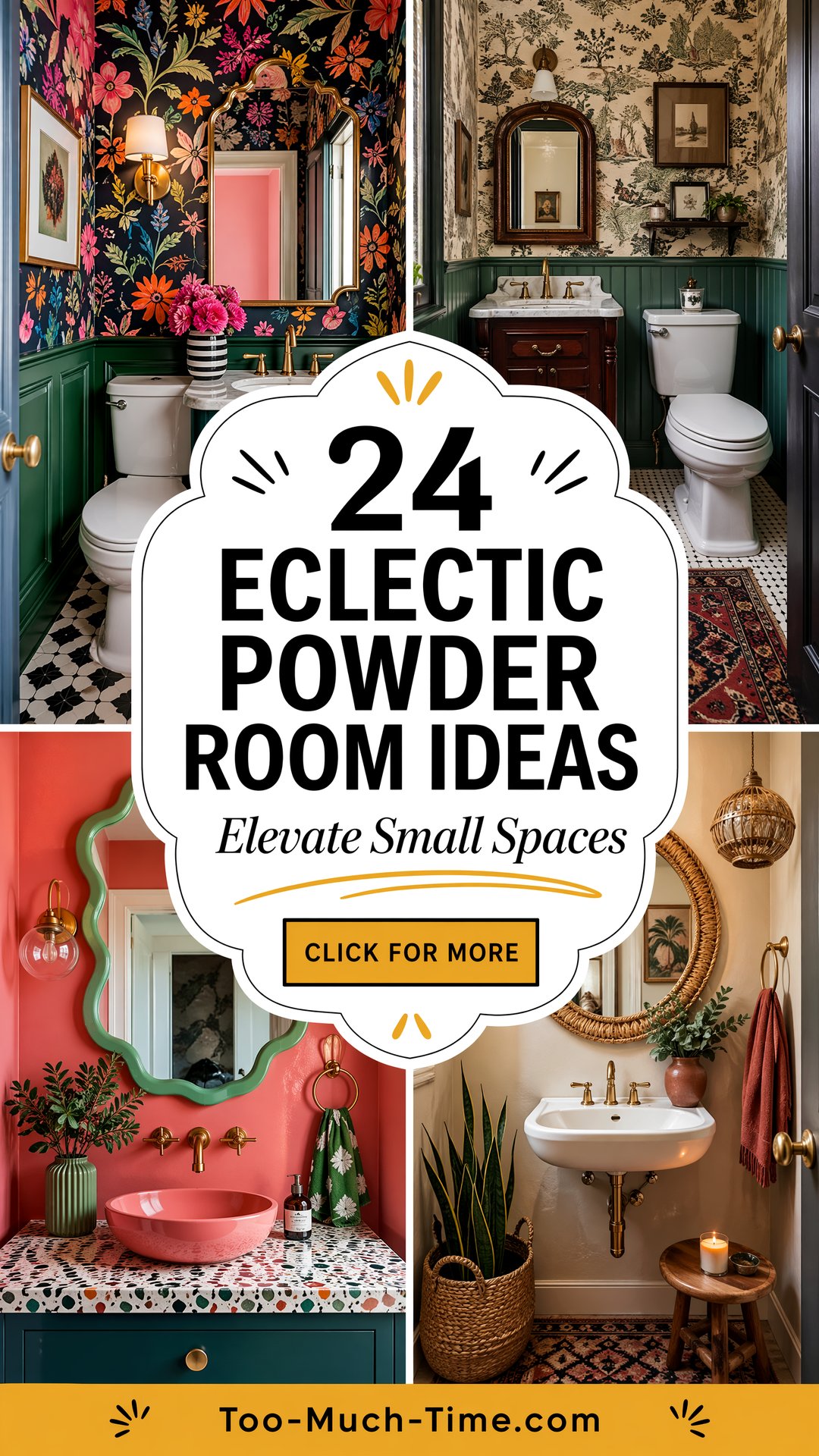 24 Eclectic Powder Room Ideas to Elevate Small Spaces - 24 Eclectic Powder Room Ideas to Elevate Small Spaces