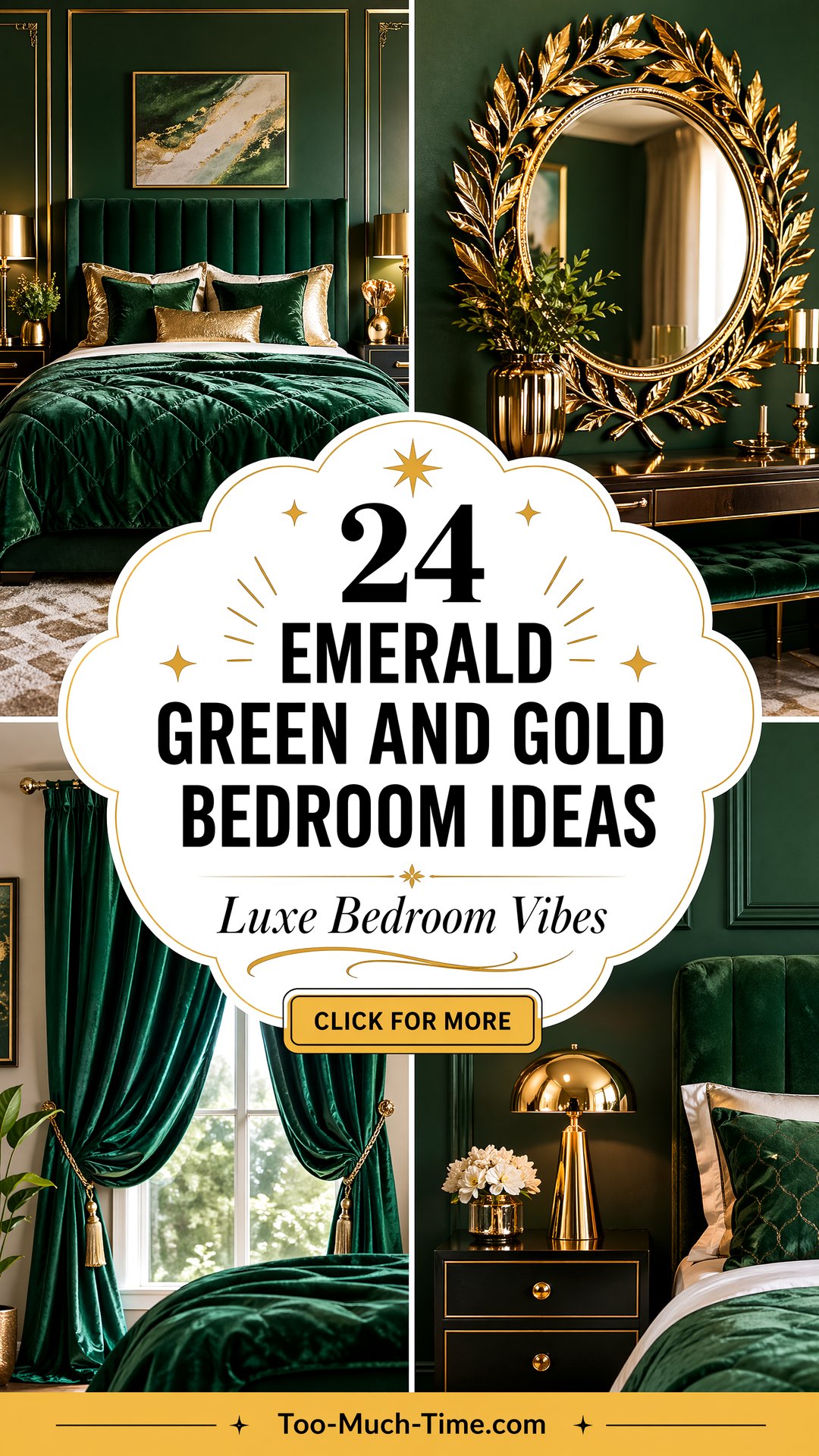 24 Emerald Green and Gold Bedroom Ideas for Luxe Vibes - 24 Emerald Green and Gold Bedroom Ideas for Luxe Vibes