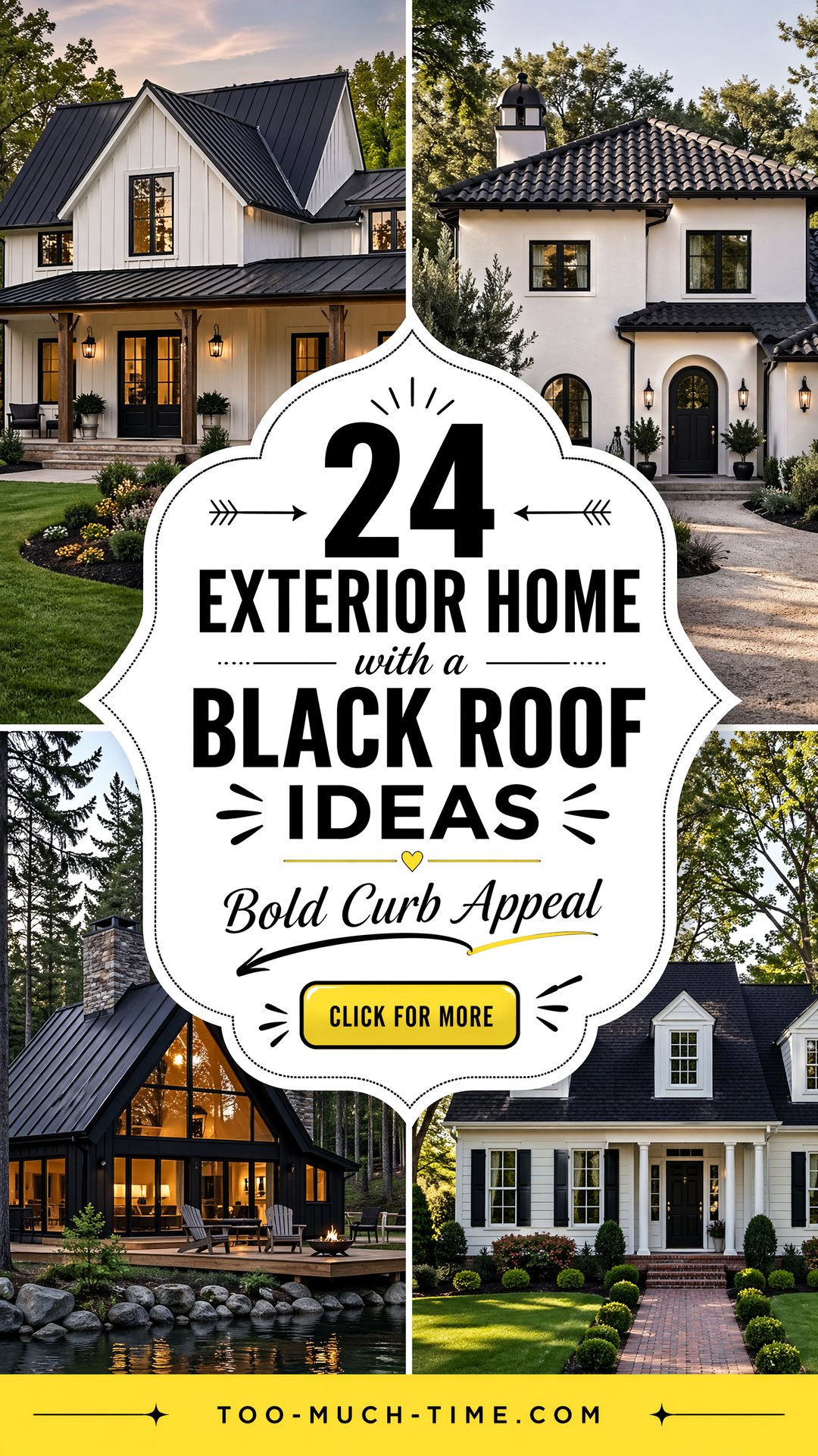 24 Exterior Home with a Black Roof Ideas Bold Curb - 24 Exterior Home with a Black Roof Ideas: Bold Curb