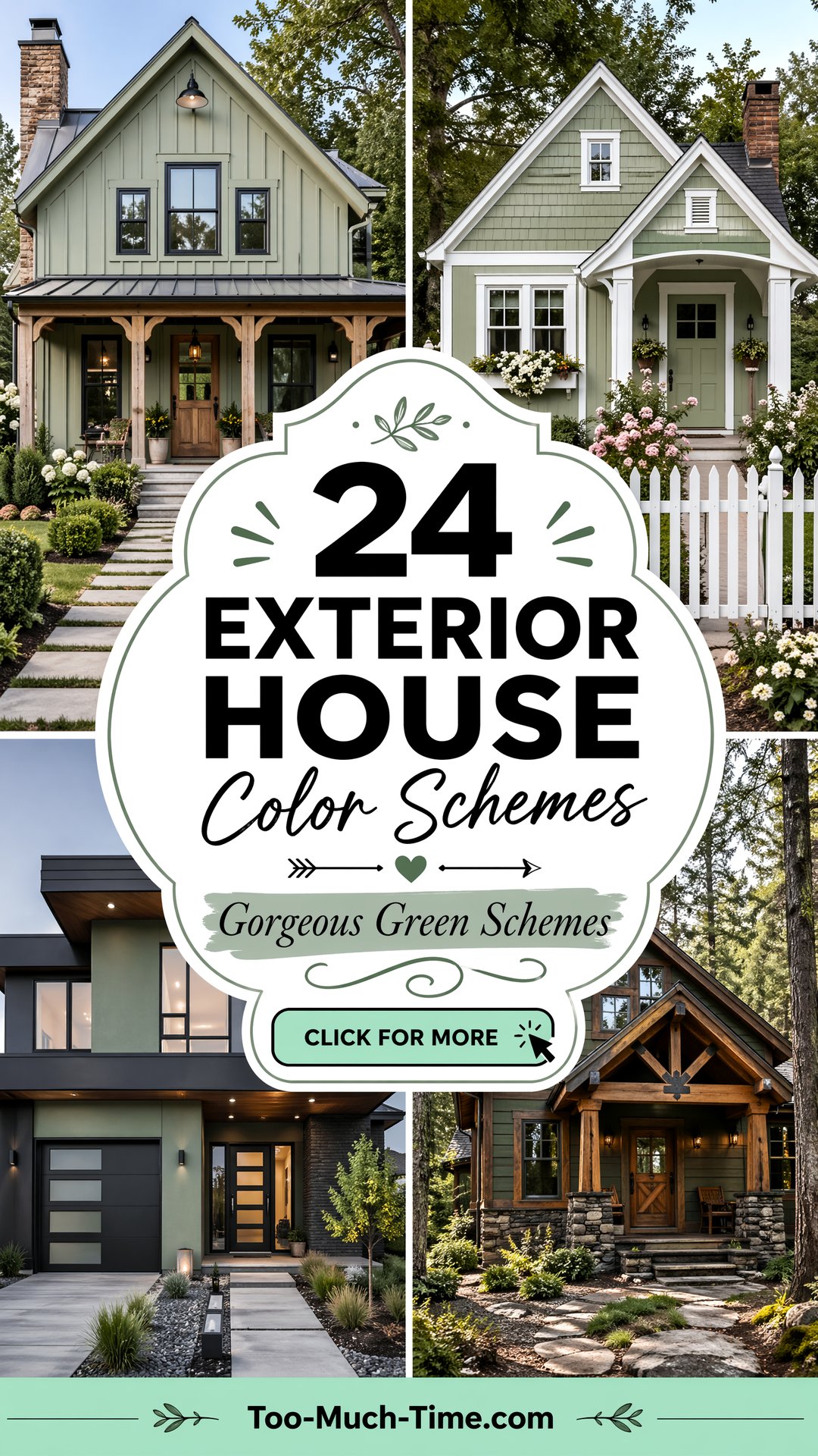 24 Exterior House Color Schemes with Sage Green Siding - 24 Exterior House Color Schemes with Sage Green Siding