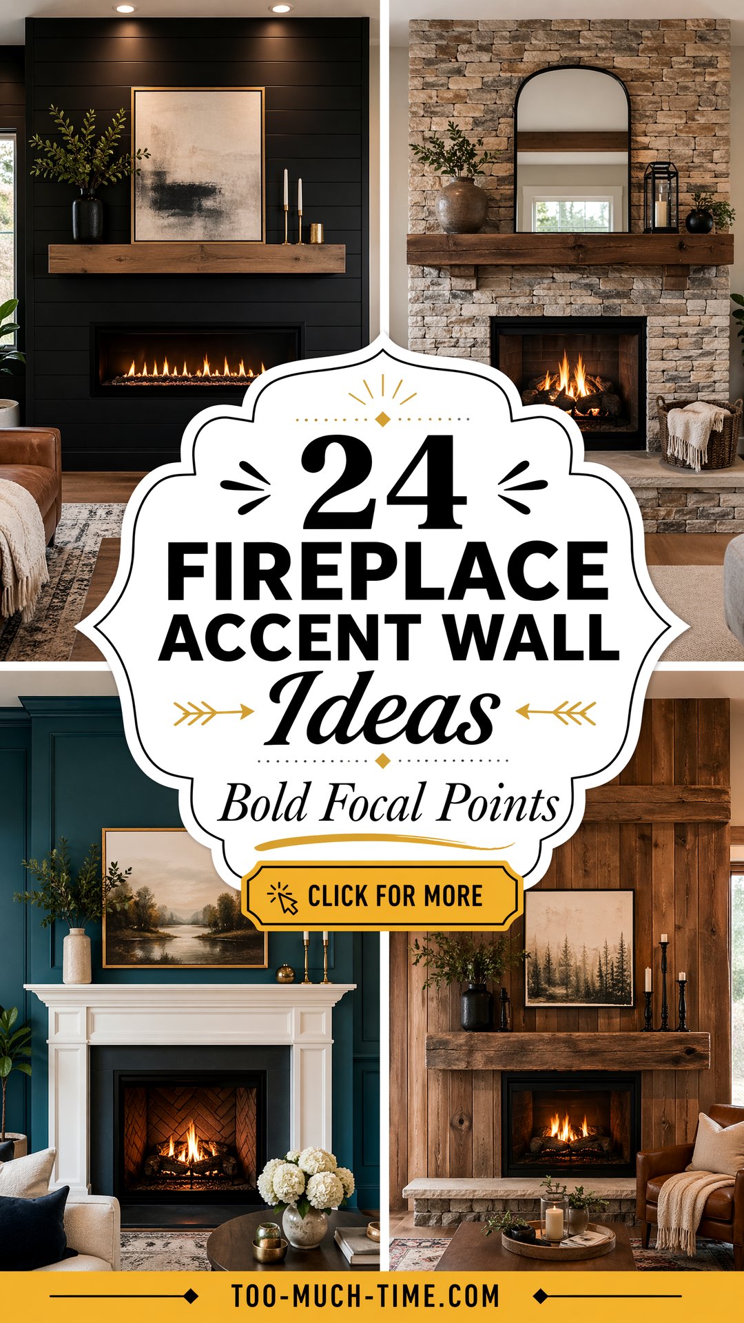 24 Fireplace Accent Wall Ideas to Make Bold Focal Point - 24 Fireplace Accent Wall Ideas to Make Bold Focal Point