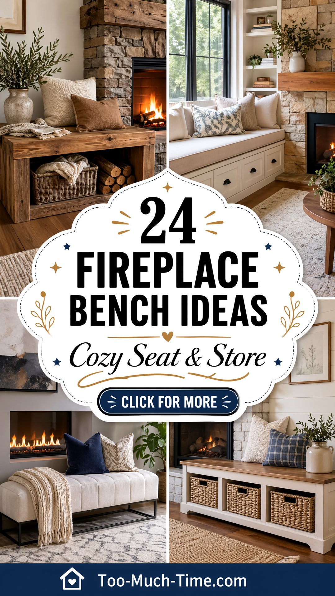 24 Fireplace Bench Ideas for Cozy Seating and Storage - 24 Fireplace Bench Ideas for Cozy Seating and Storage