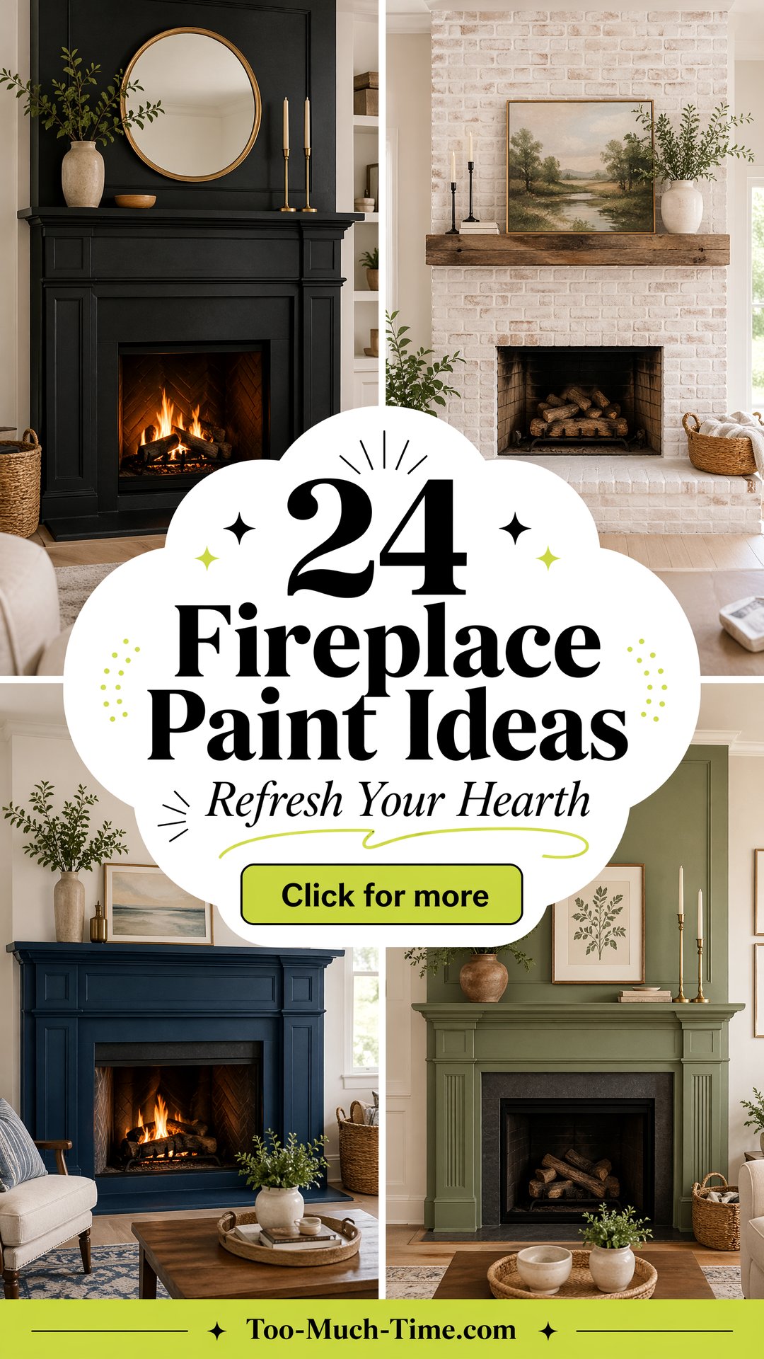 24 Fireplace Paint Ideas to Refresh Spaces At a Time. - 24 Fireplace Paint Ideas to Refresh Spaces At a Time.