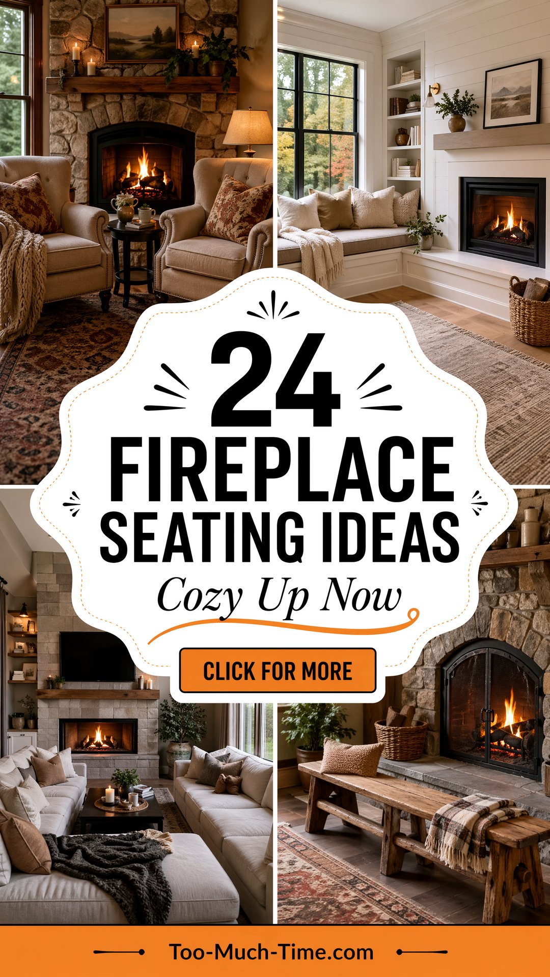 24 Fireplace Seating Ideas to Cozy Up Living Rooms - 24 Fireplace Seating Ideas to Cozy Up Living Rooms
