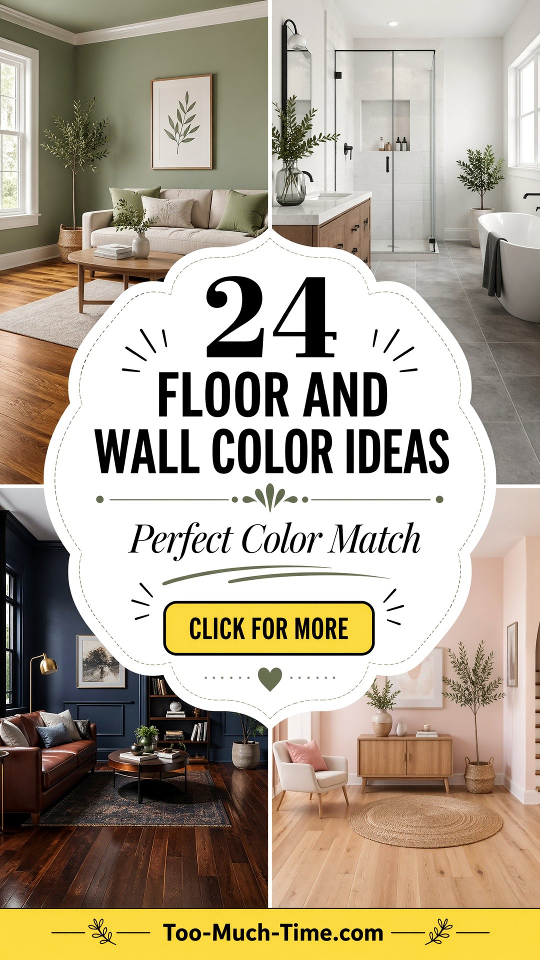 24 Floor and Wall Color Ideas Coordinated Palettes - 24 Floor and Wall Color Ideas: Coordinated Palettes