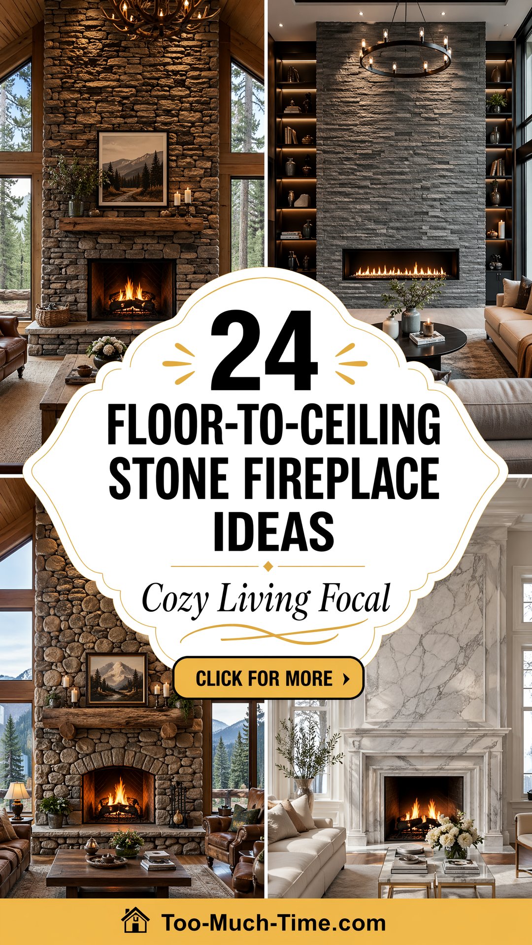 24 Floor-to-ceiling Stone Fireplace Ideas Quick Guide - 24 Floor-to-ceiling Stone Fireplace Ideas: Quick Guide