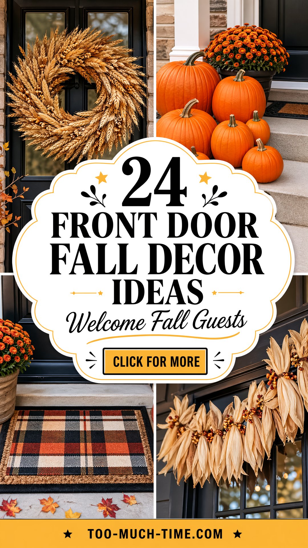 24 Front Door Fall Decor Ideas to Welcome Guests This Fall - 24 Front Door Fall Decor Ideas to Welcome Guests This Fall