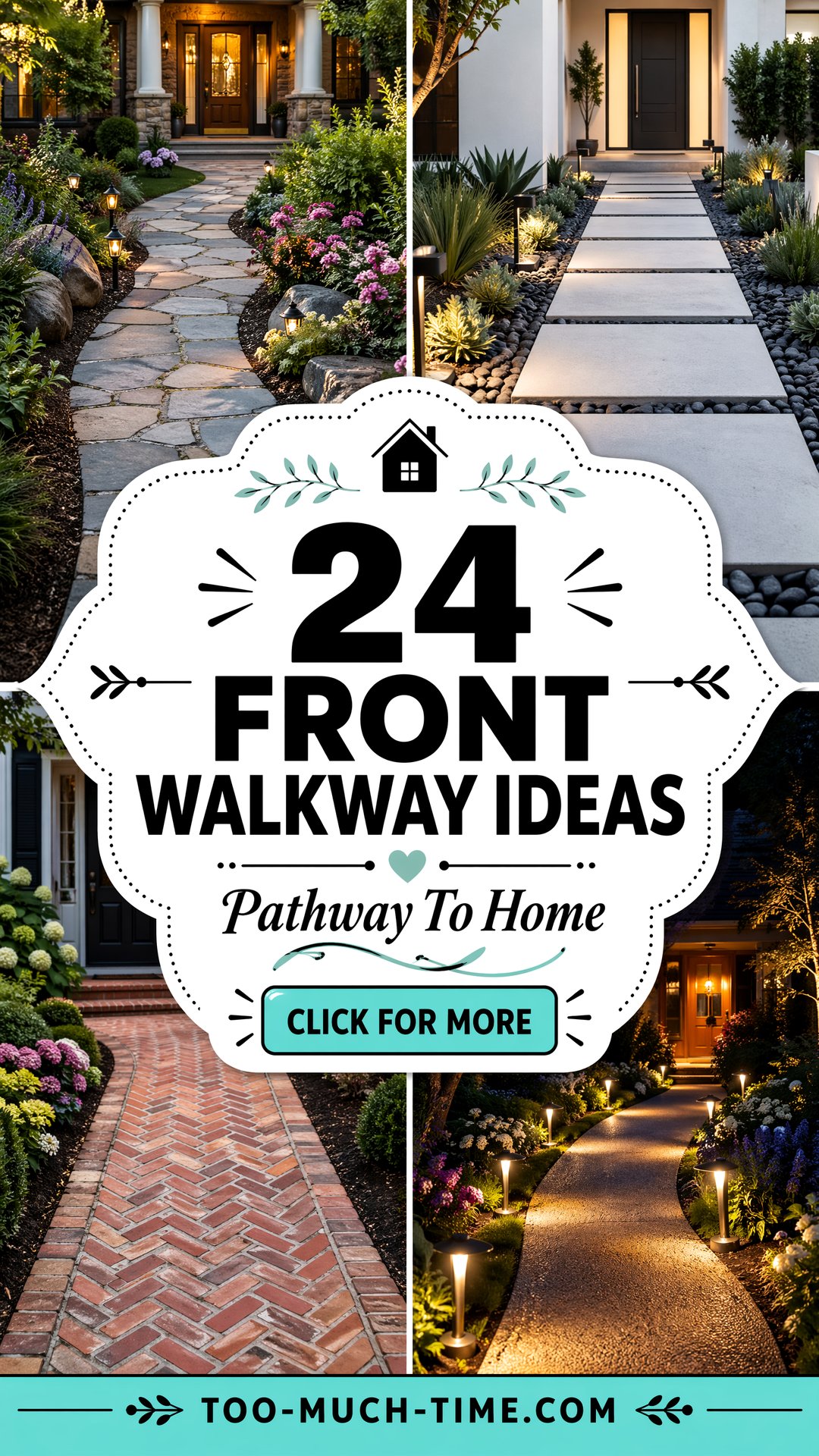 24 Front Walkway Ideas to Create Welcoming Entrance - 24 Front Walkway Ideas to Create Welcoming Entrance