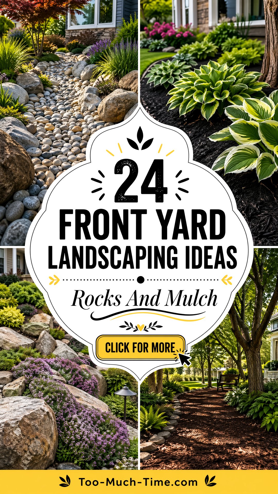 24 Front Yard Landscaping Ideas with Rocks and Mulch - 24 Front Yard Landscaping Ideas with Rocks and Mulch