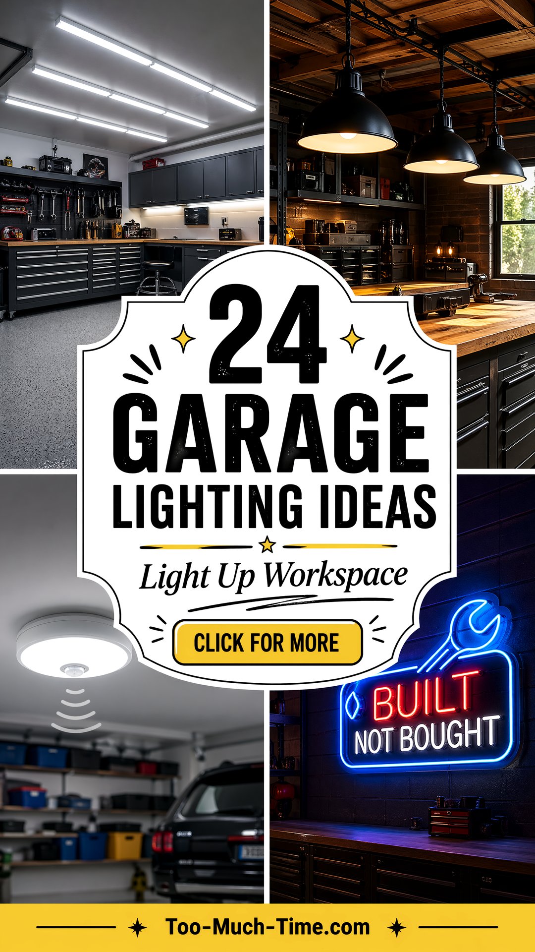 24 Garage Lighting Ideas to Brighten Utility Spaces - 24 Garage Lighting Ideas to Brighten Utility Spaces