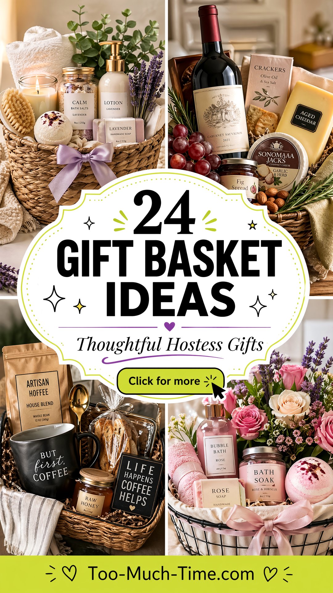 24 Gift Basket Ideas for Thoughtful Hostess Gifts. - 24 Gift Basket Ideas for Thoughtful Hostess Gifts.